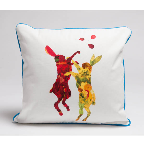 SQUARE CUSHION - Autumn Leaf Hares