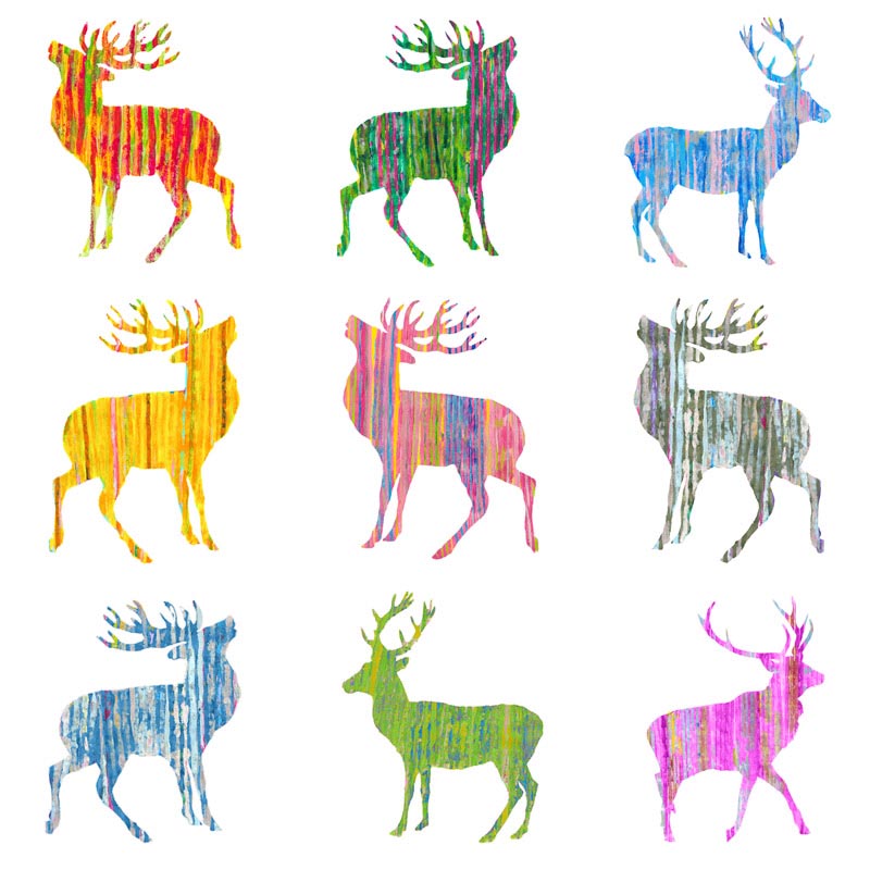 CARD SQUARE - Multiple Stags CARD SQUARE - Multiple Stags