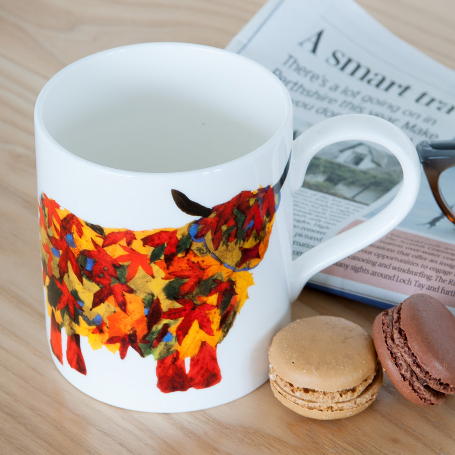 POP MUG - Leafy Highland Cow Design POP MUG - Leafy Highland Cow Design