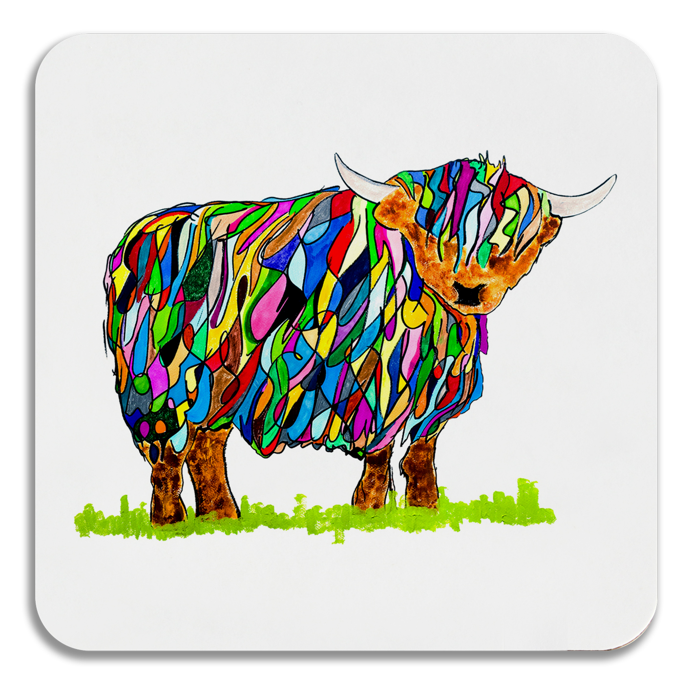 COASTER - Bright Highland Cow Design