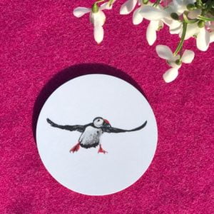 COASTER - Set of 2 - Flying Puffin Design