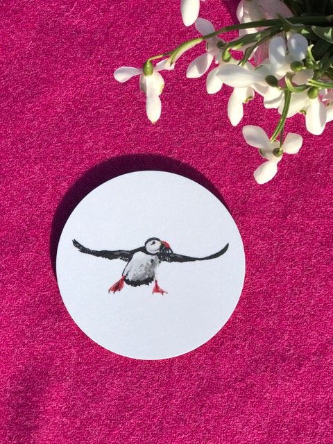 COASTER - Set of 2 - Flying Puffin Design