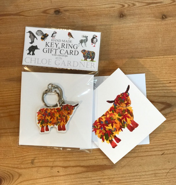 Key Ring LEAF HIGHLAND COW