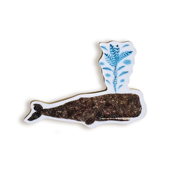TINY image whale magnet on white