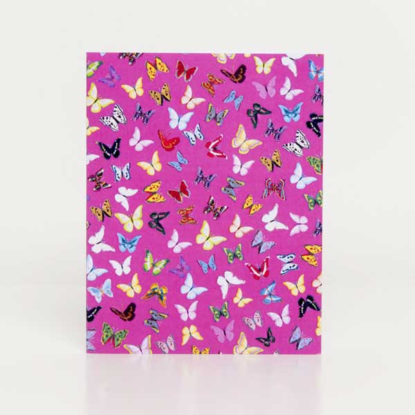 CARD MINI PORTRAIT PACK - Butterflies (pink) design