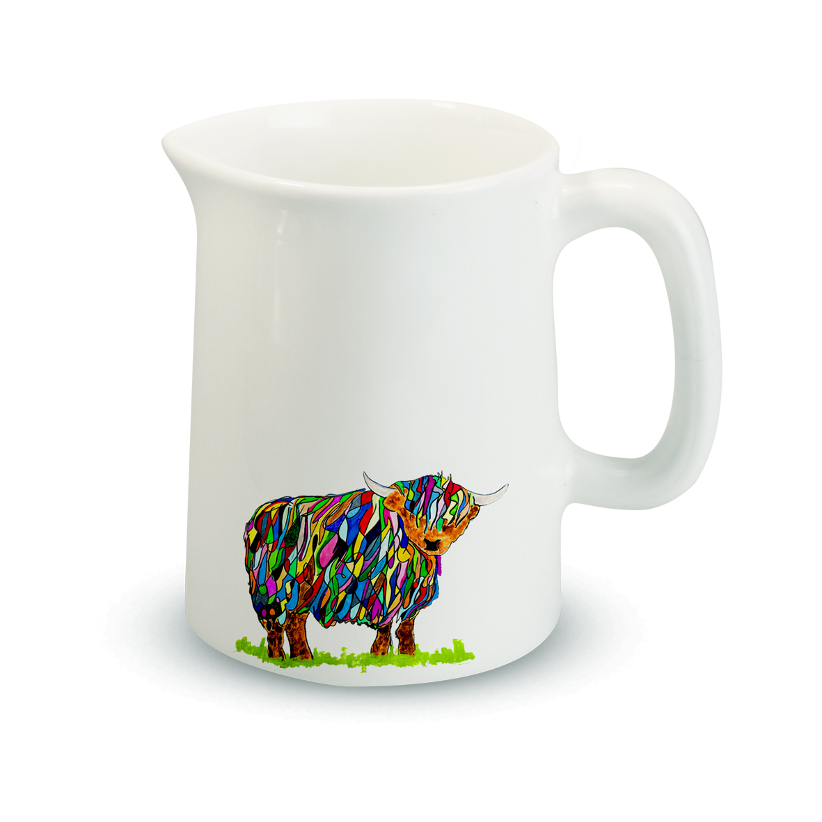 Jug 1/4 pint mini jug - Bright Highland Cow