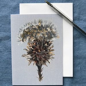 CARD A6 - Natural Thistle on Grey