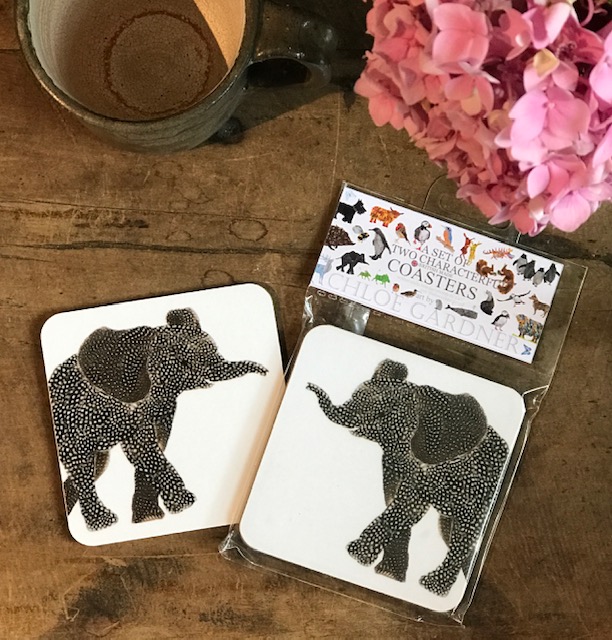 COASTER - Set of 2 - ELEPHANT FACING BOTH WAYS COASTER - Set of 2 - ELEPHANT FACING BOTH WAYS