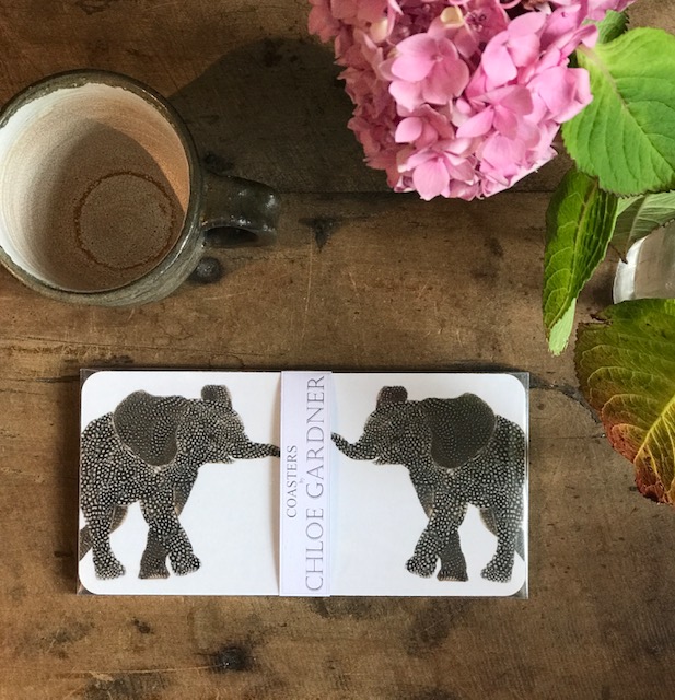 COASTER - Set of 2 - ELEPHANT FACING BOTH WAYS COASTER - Set of 2 - ELEPHANT FACING BOTH WAYS