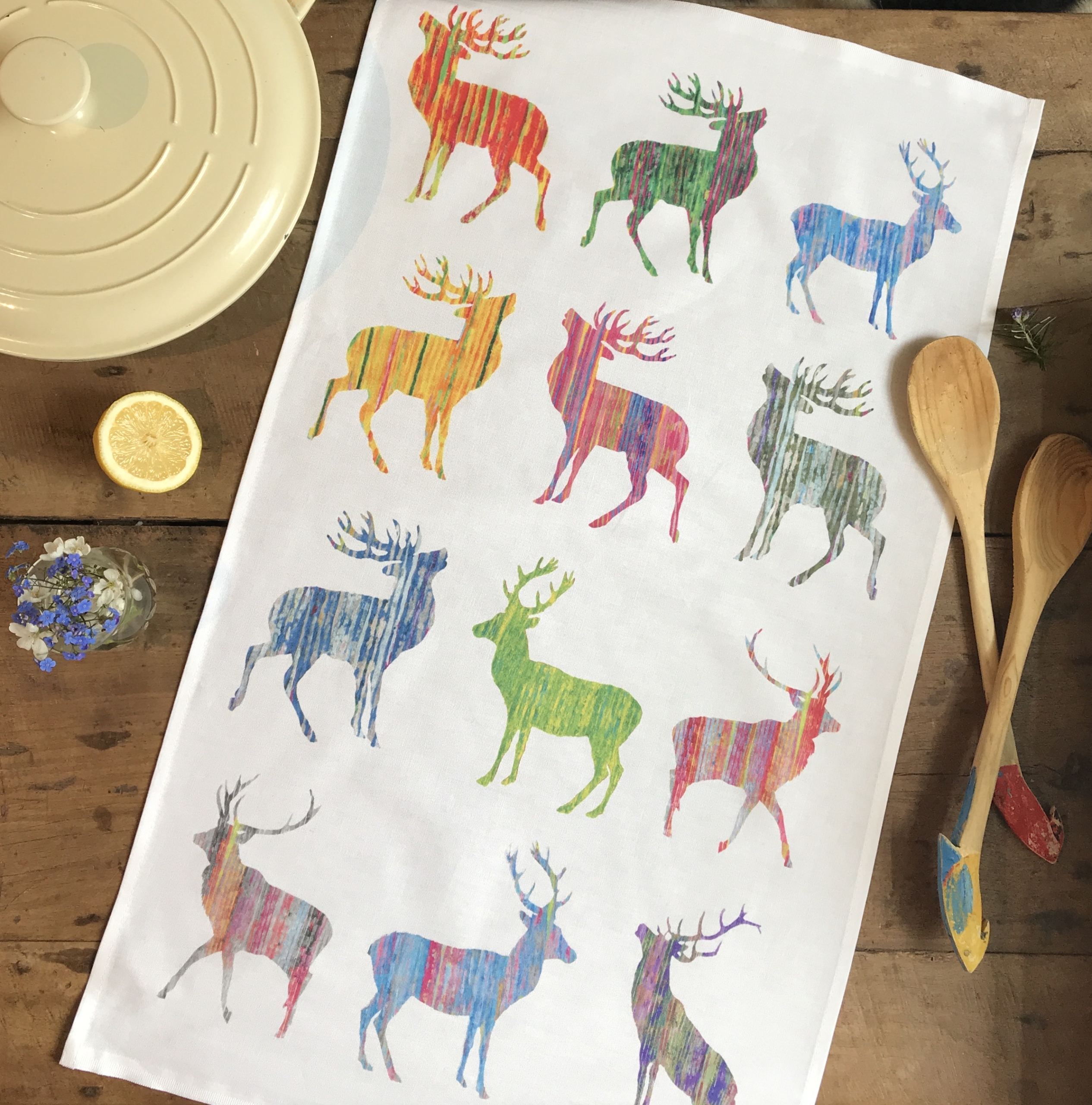 tea towel loose multi stag