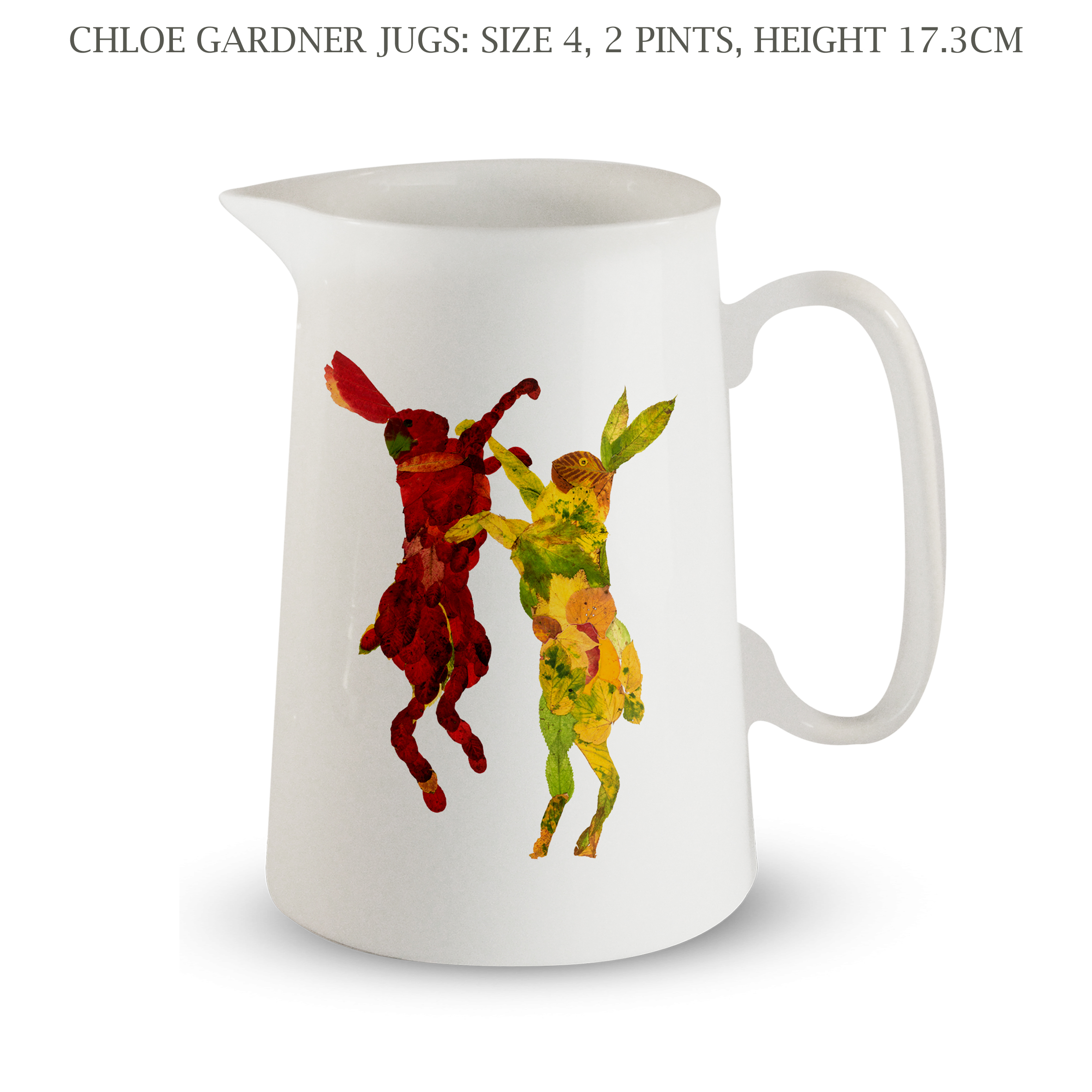 Jug - 2 pint - BOXING LEAF HARES Design
