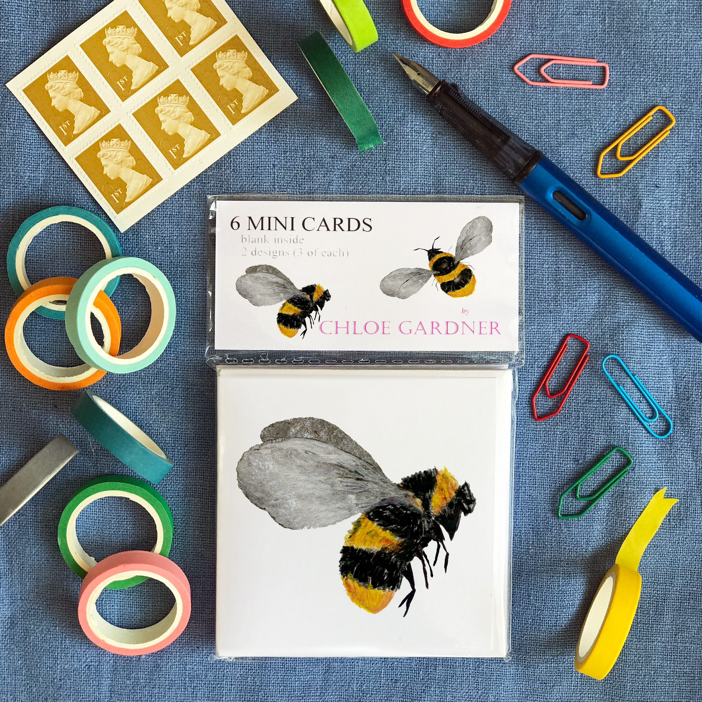 MINI SQUARE CARD PACK - BEE