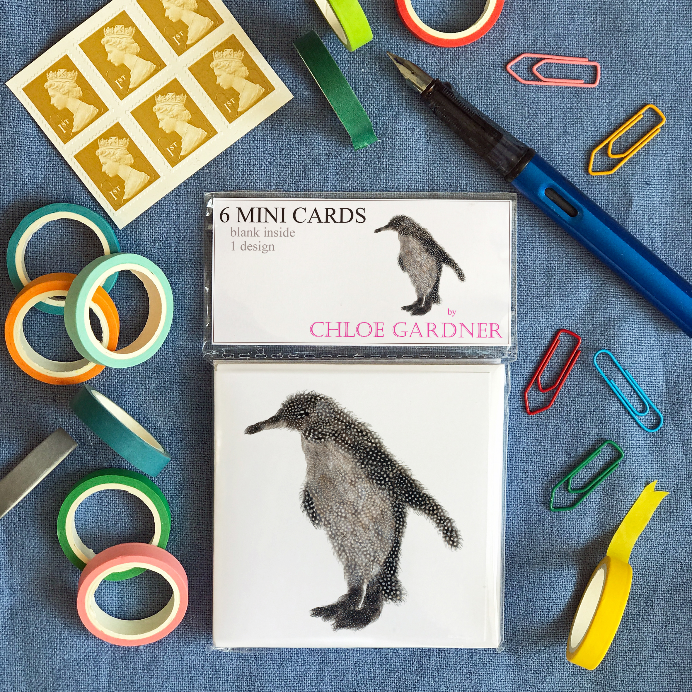MINI SQUARE CARD PACK - Penguin Design