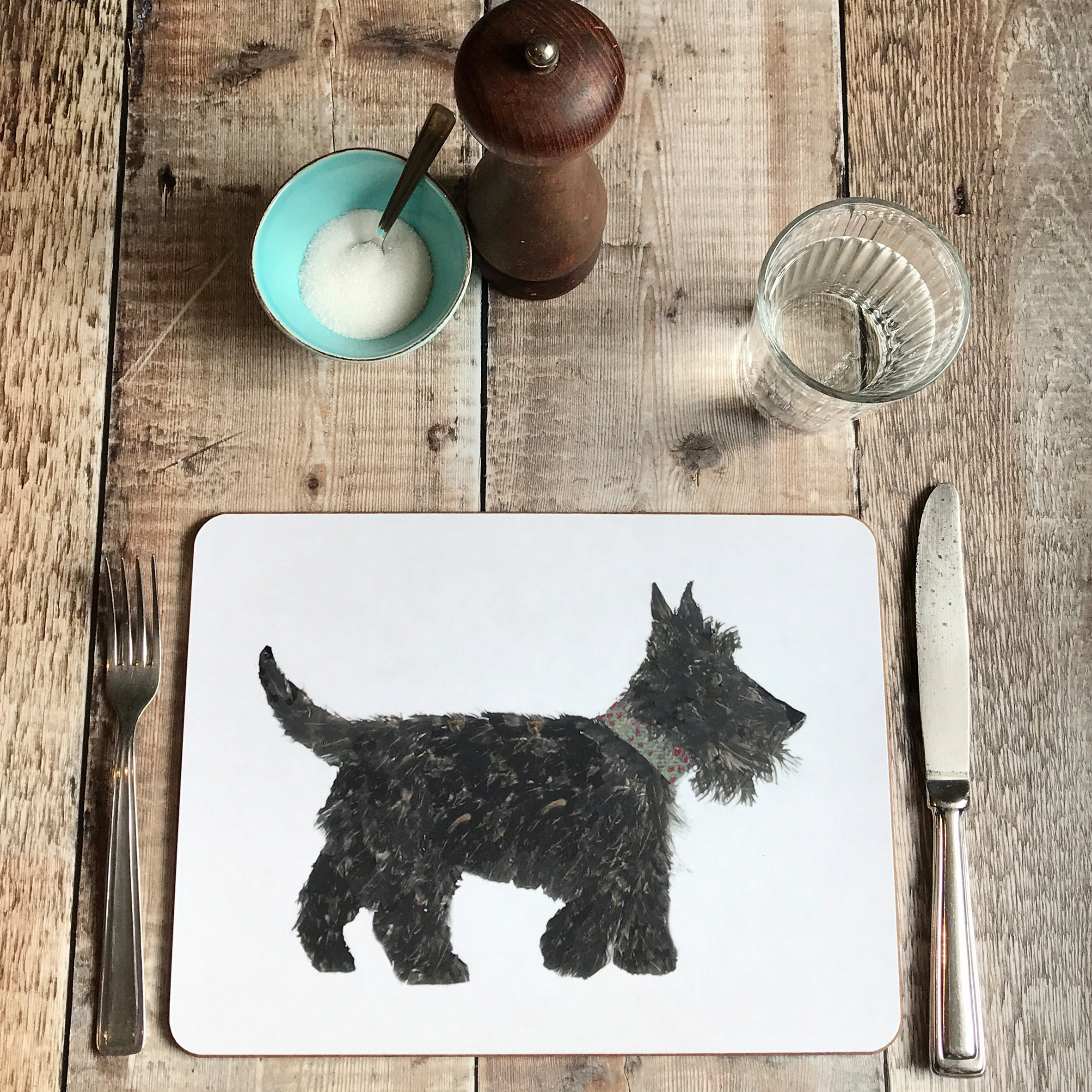 TABLEMAT - Oblong - Scottie Dog Design
