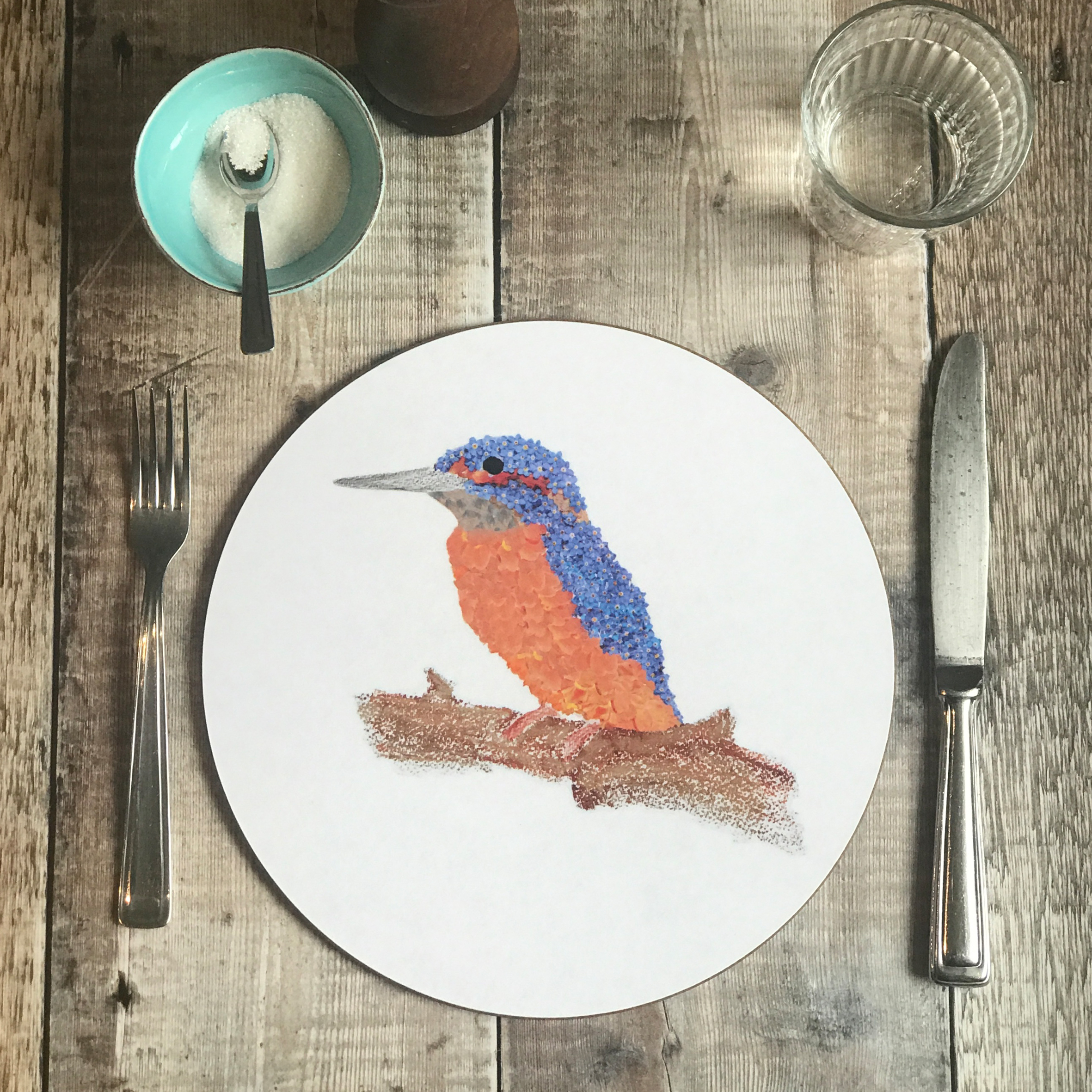ROUND TABLEMAT - Kingfisher