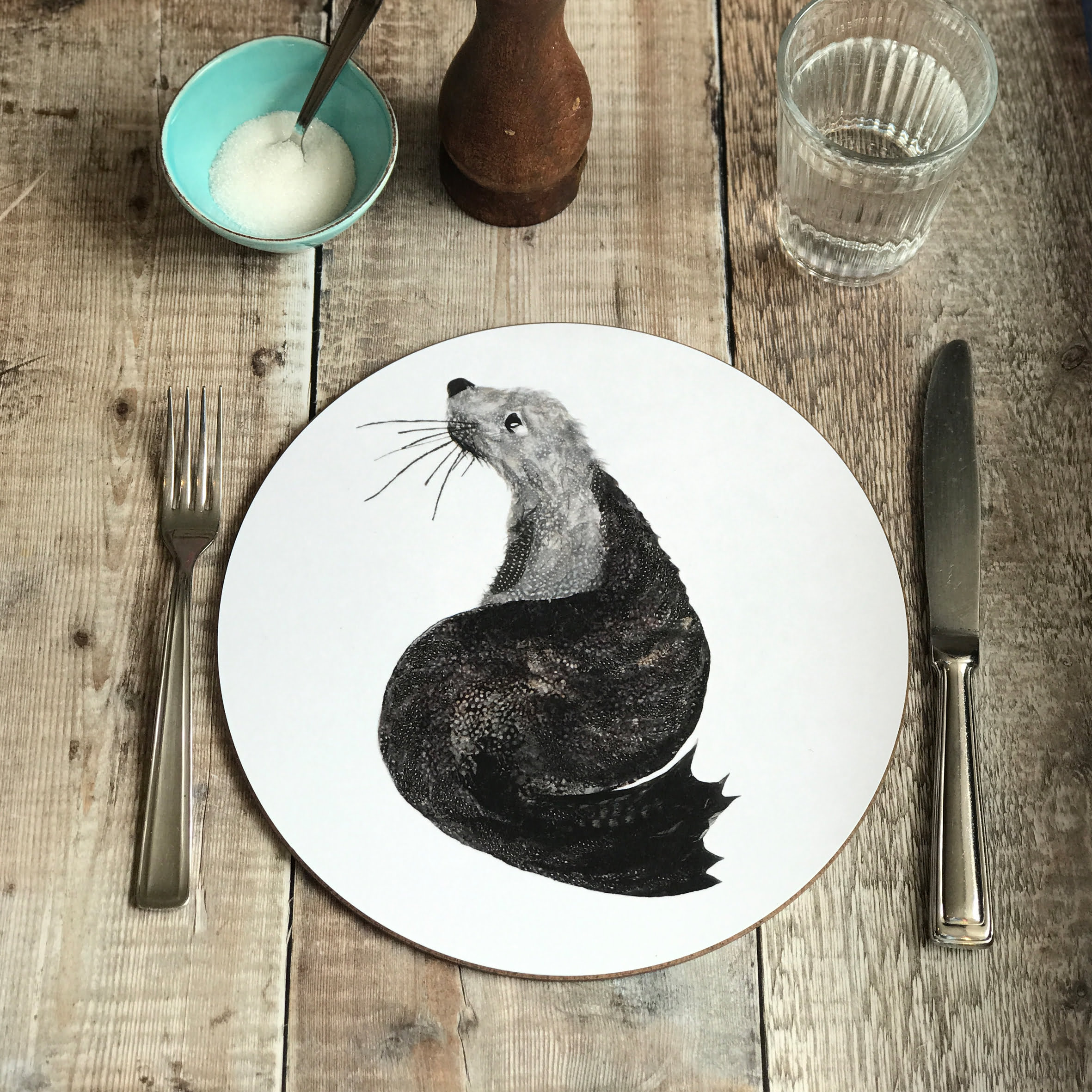 Chloe Gardner | Round Tablemat - Seal | Animal Tableware