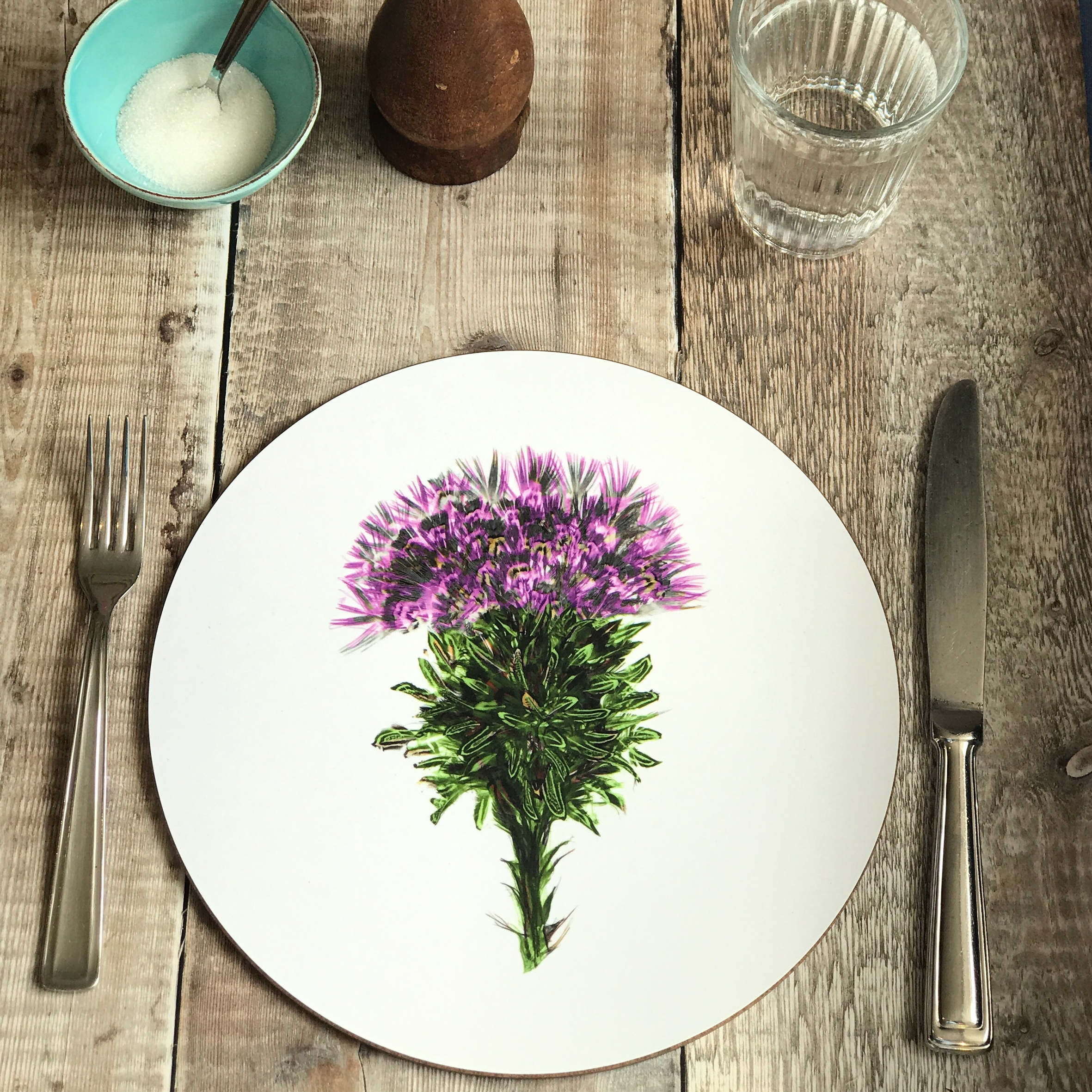 ROUND TABLEMAT - Thistle