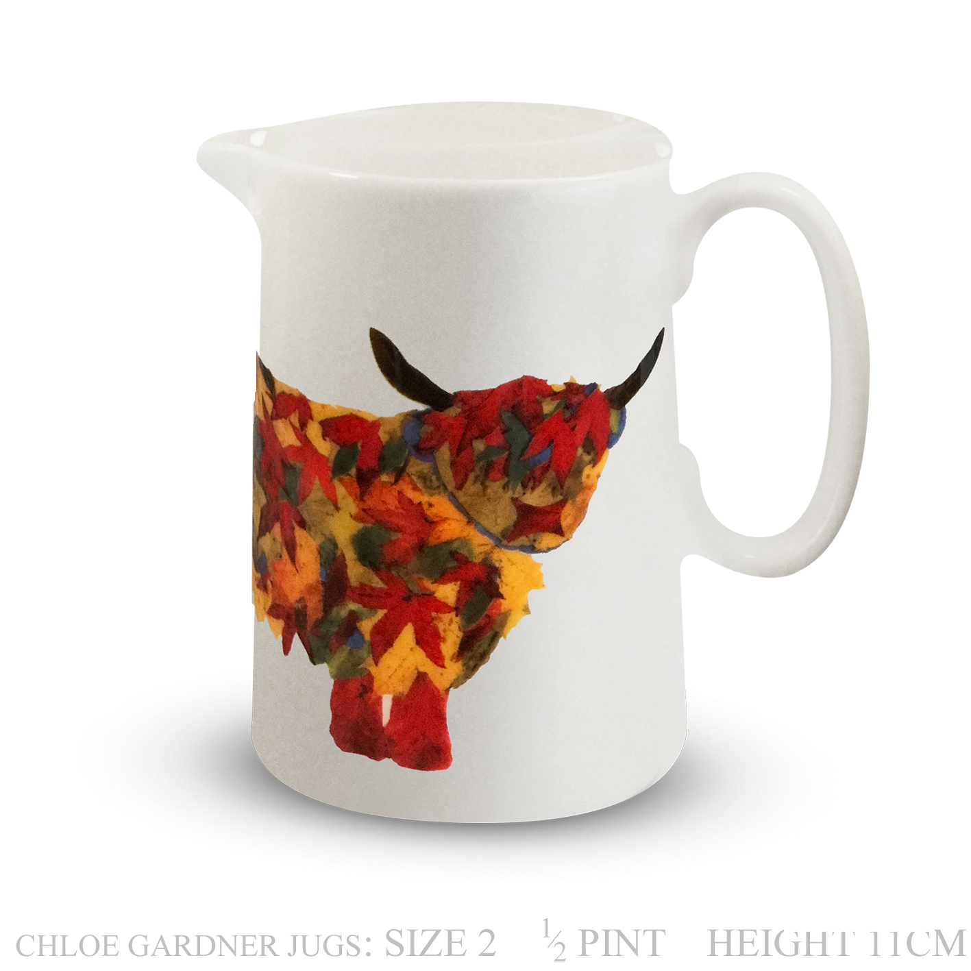 PRE ORDER FOR END OF MARCH - Jug - Half pint - LEAF HIGHLAND COW Design