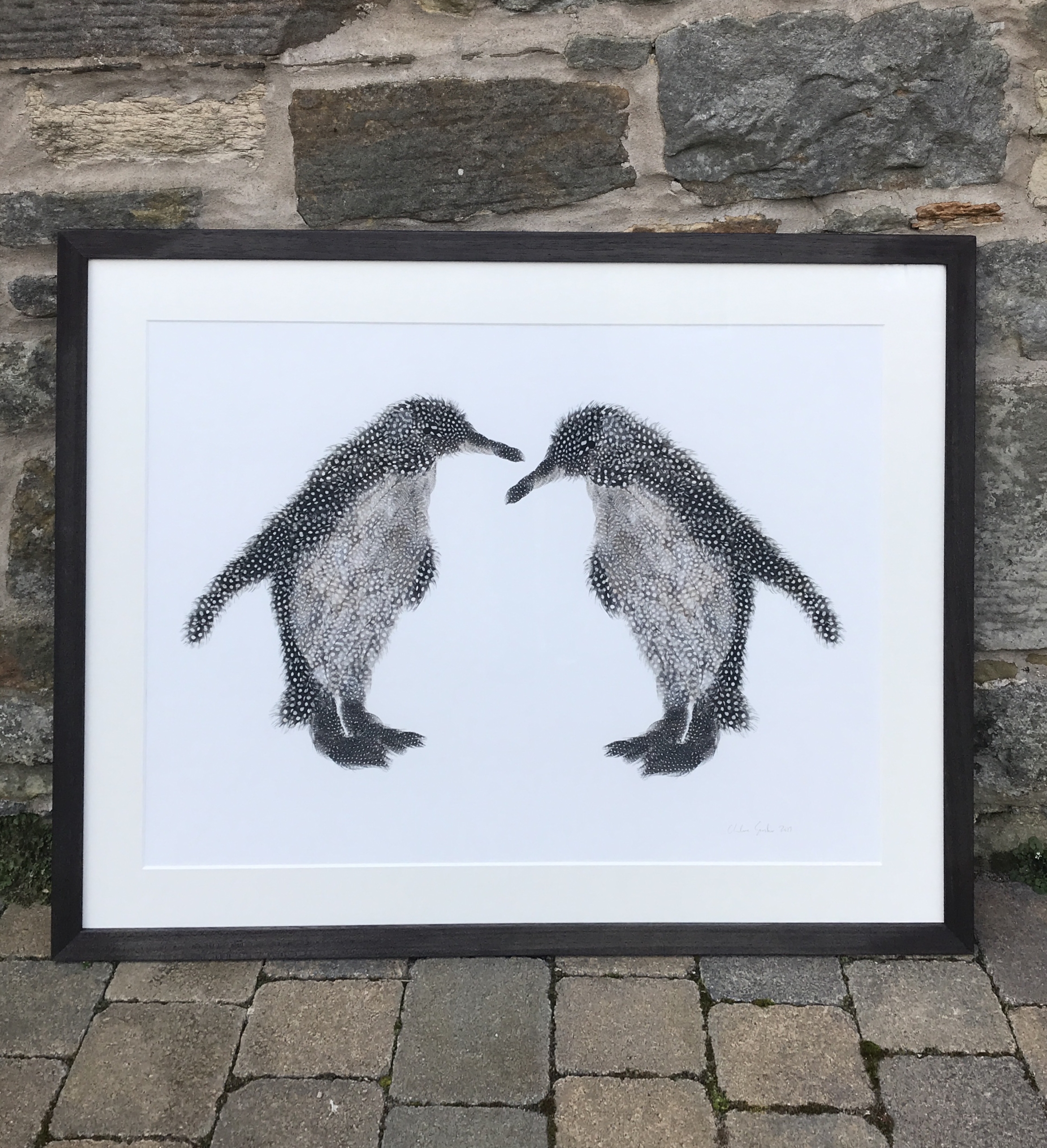 Giclee print penguin pair b