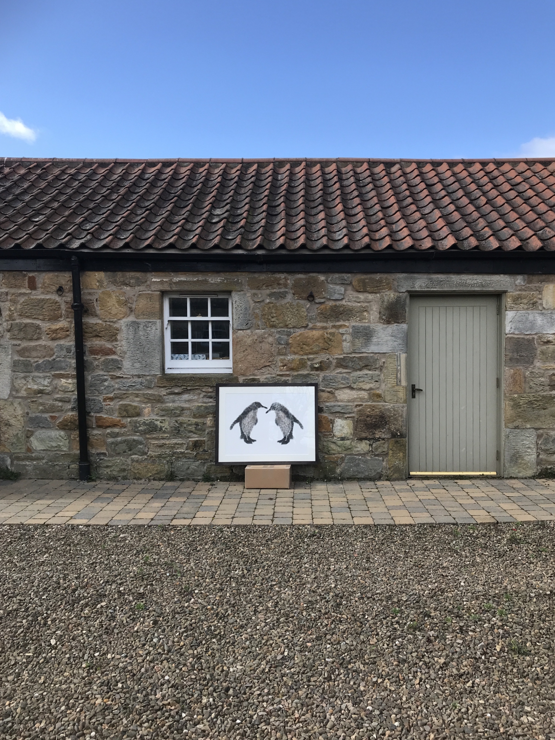 Giclee print penguin pair A