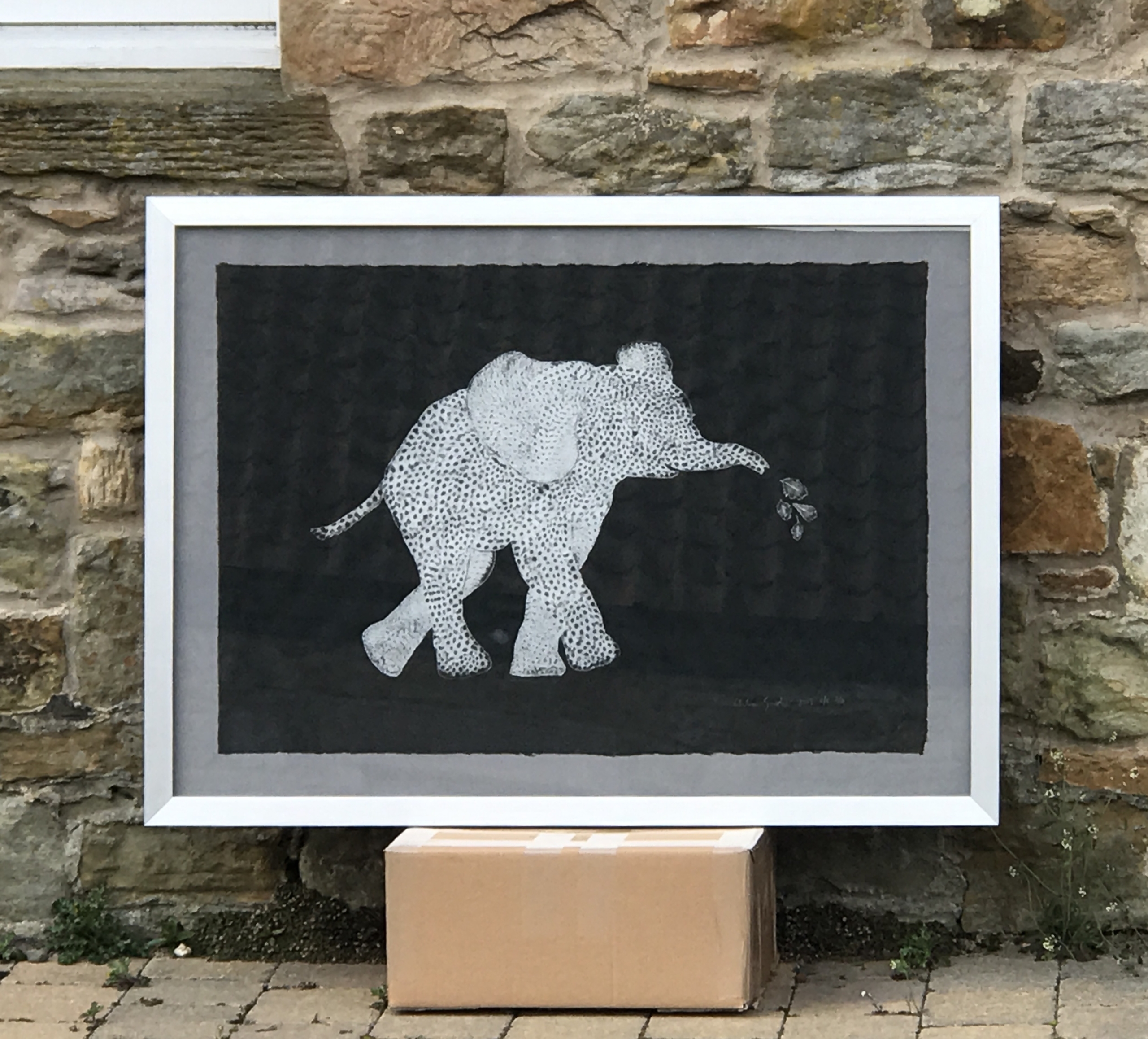 Screen Print Edition of 4- Silver Elephant
