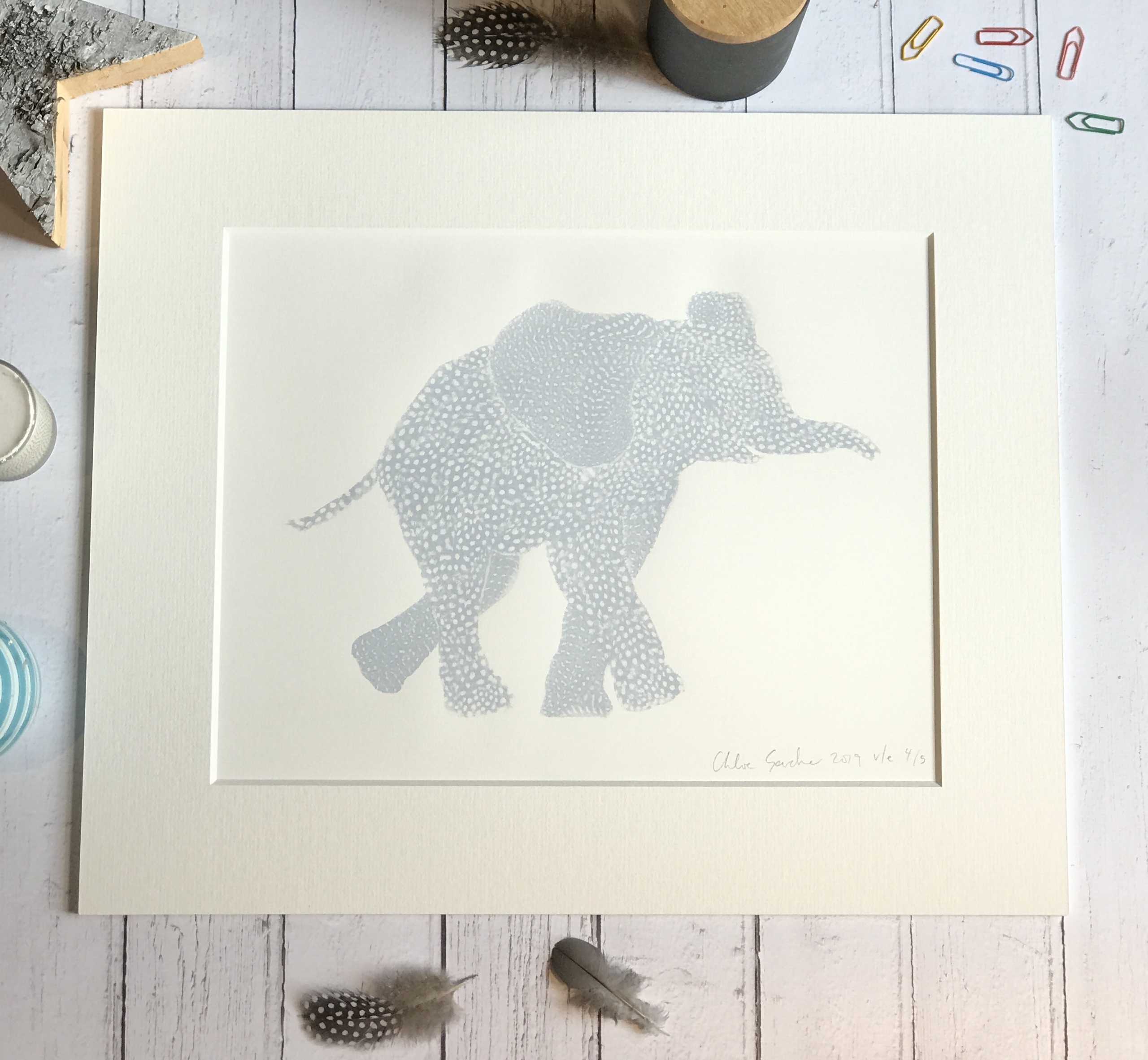 LAST FEW - Screen Print Edition of 5- Farrow & Ball B Elephant facing right