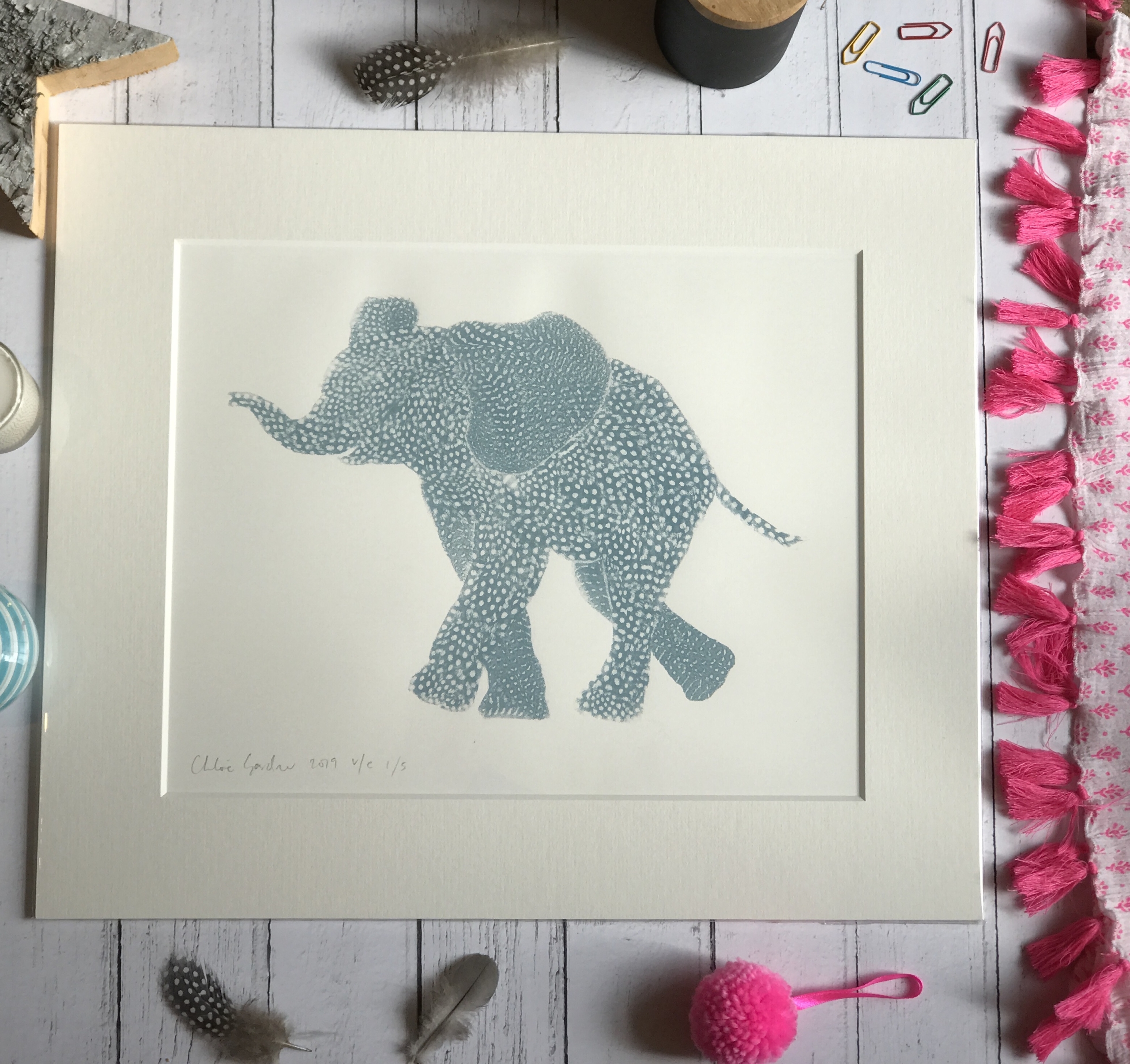 Screen Print Edition of 5- Small- Farrow & Ball A Elephant facing left