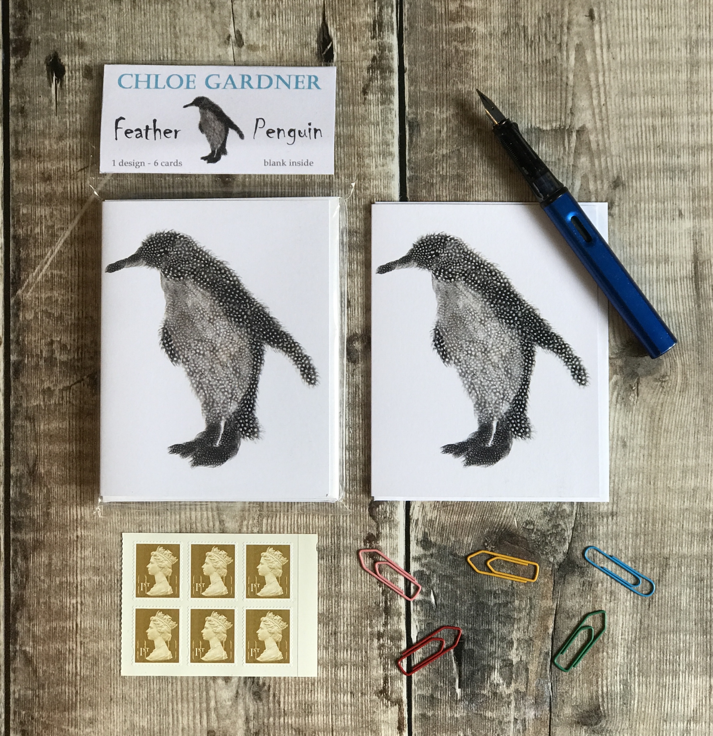 PORTRAIT CARD PACK- Penguin design