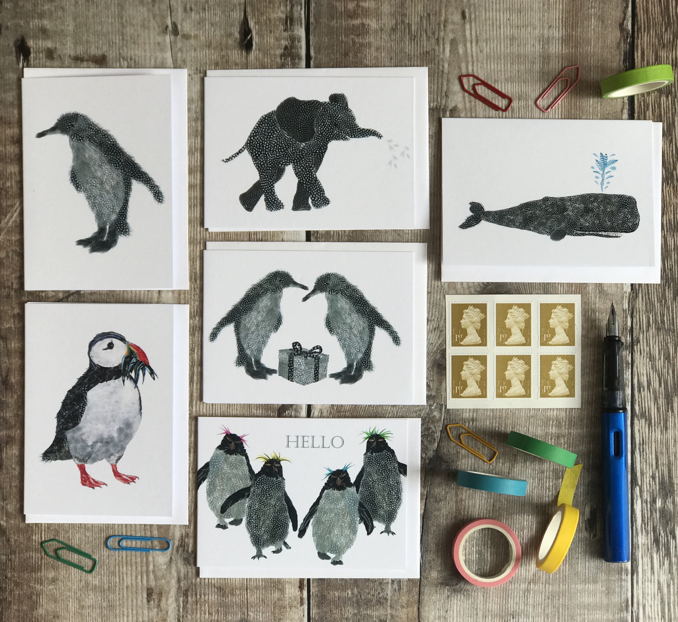 PORTRAIT CARD PACK - A7 Feathery designs