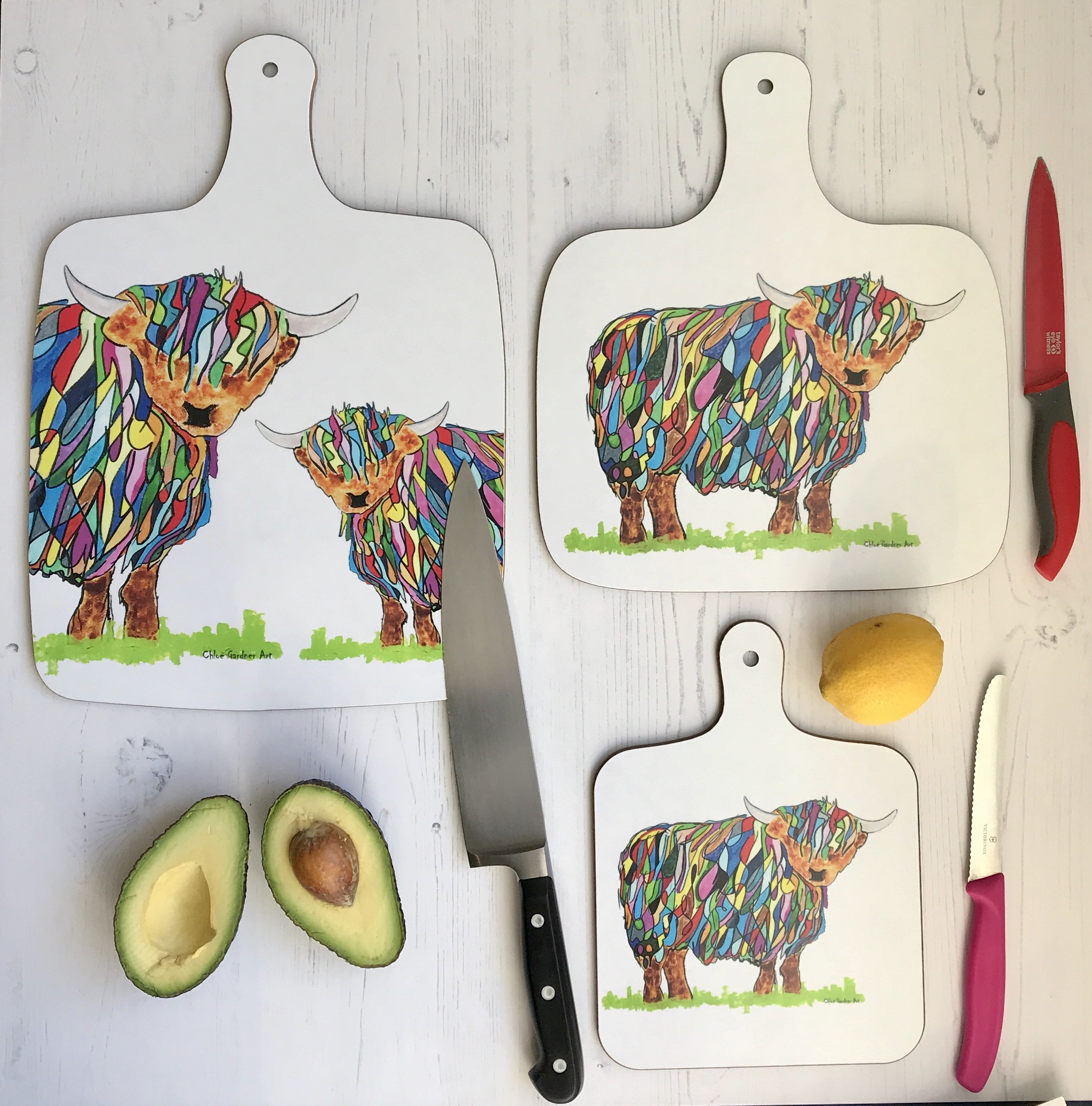 chopping board all sizes BHC cow