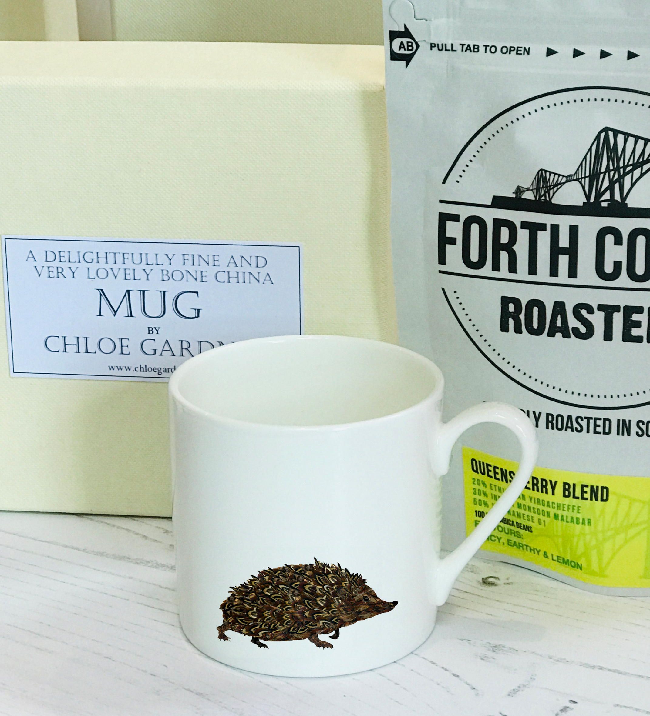 Coffee Gift Set - Hedgehog Espresso Mug (with Coffee)