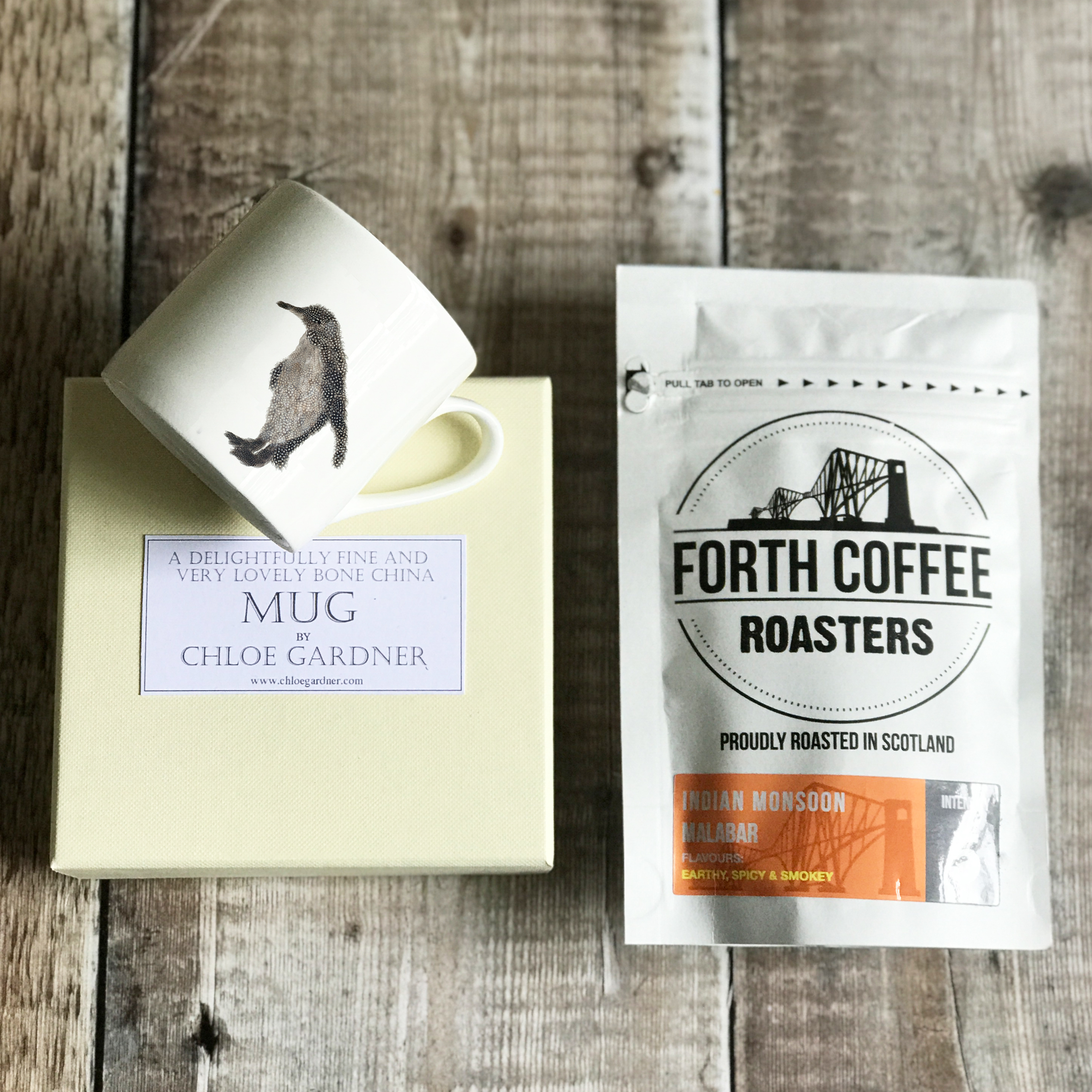 Coffee Gift Set - Penguin Espresso Mug (with Coffee)