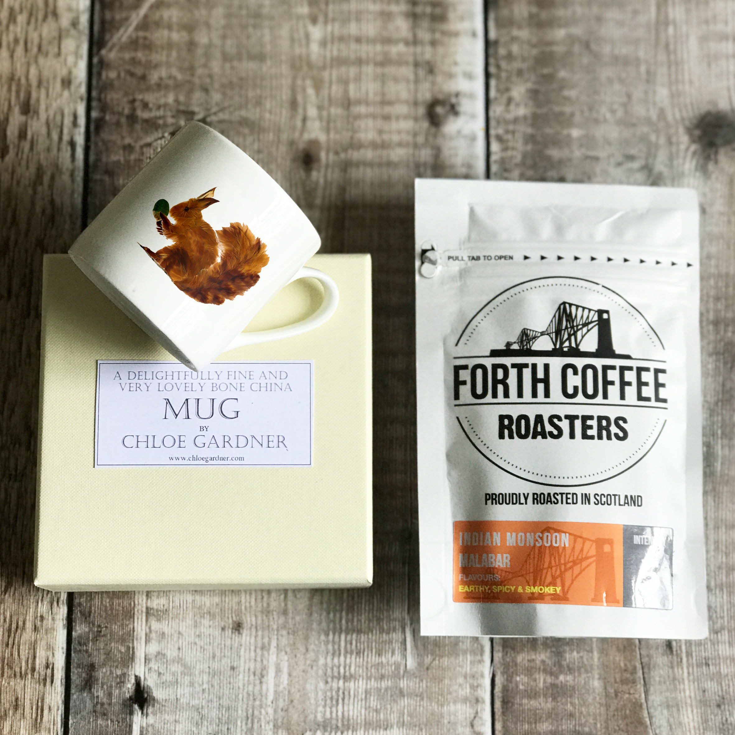 Coffee Gift Set - Squirrel Espresso Mug (with Coffee)