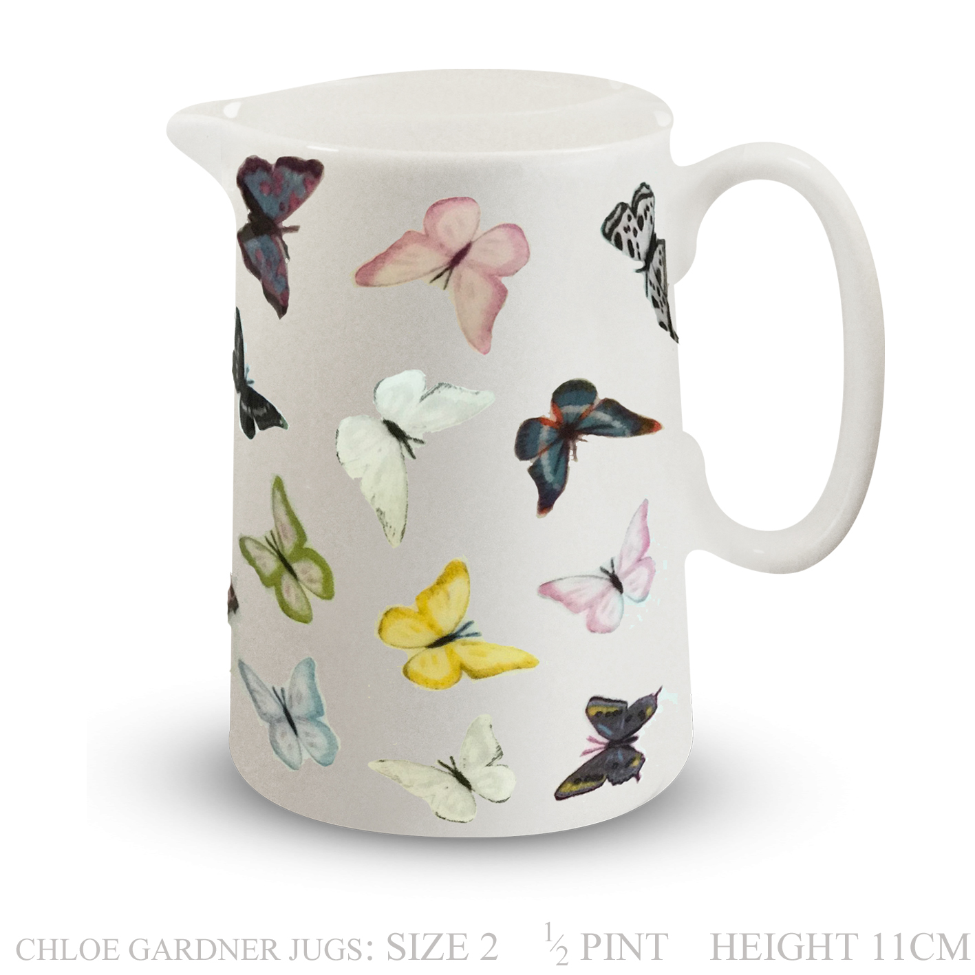 Jug – Half Pint – BUTTERFLIES Design