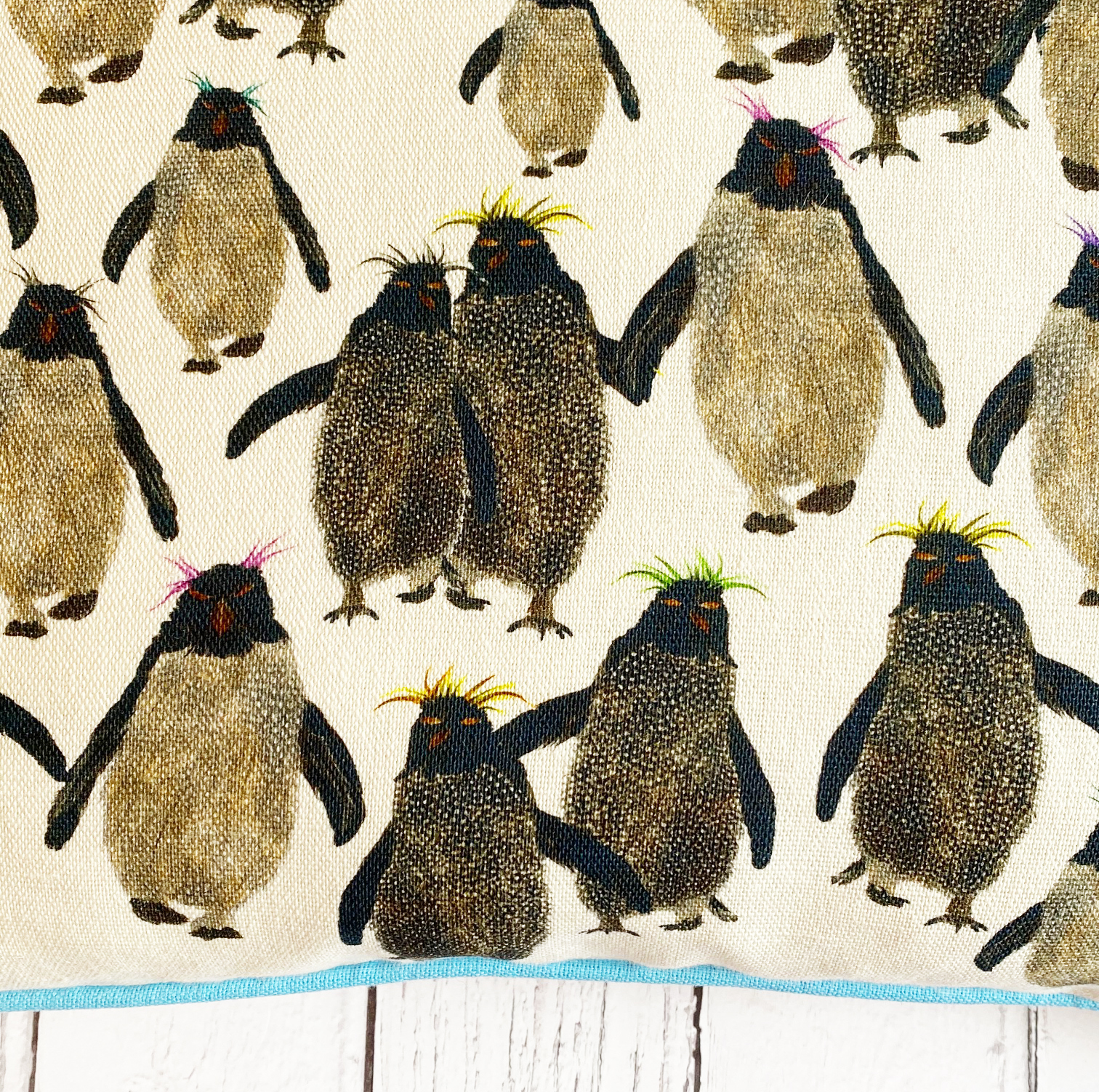 Rockhopper repeat cushion small blue piping close up detailed shop