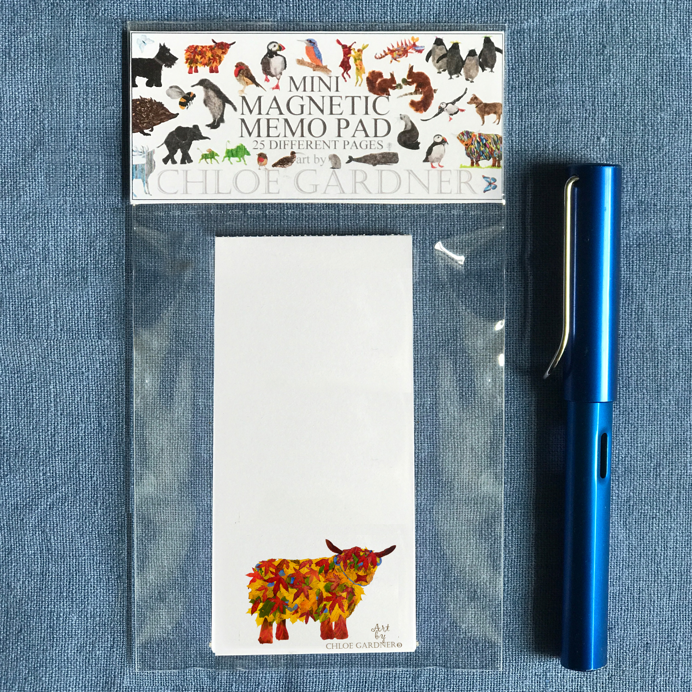 Magnetic Memo Pad- Top sheet Leaf Highland Cow Design