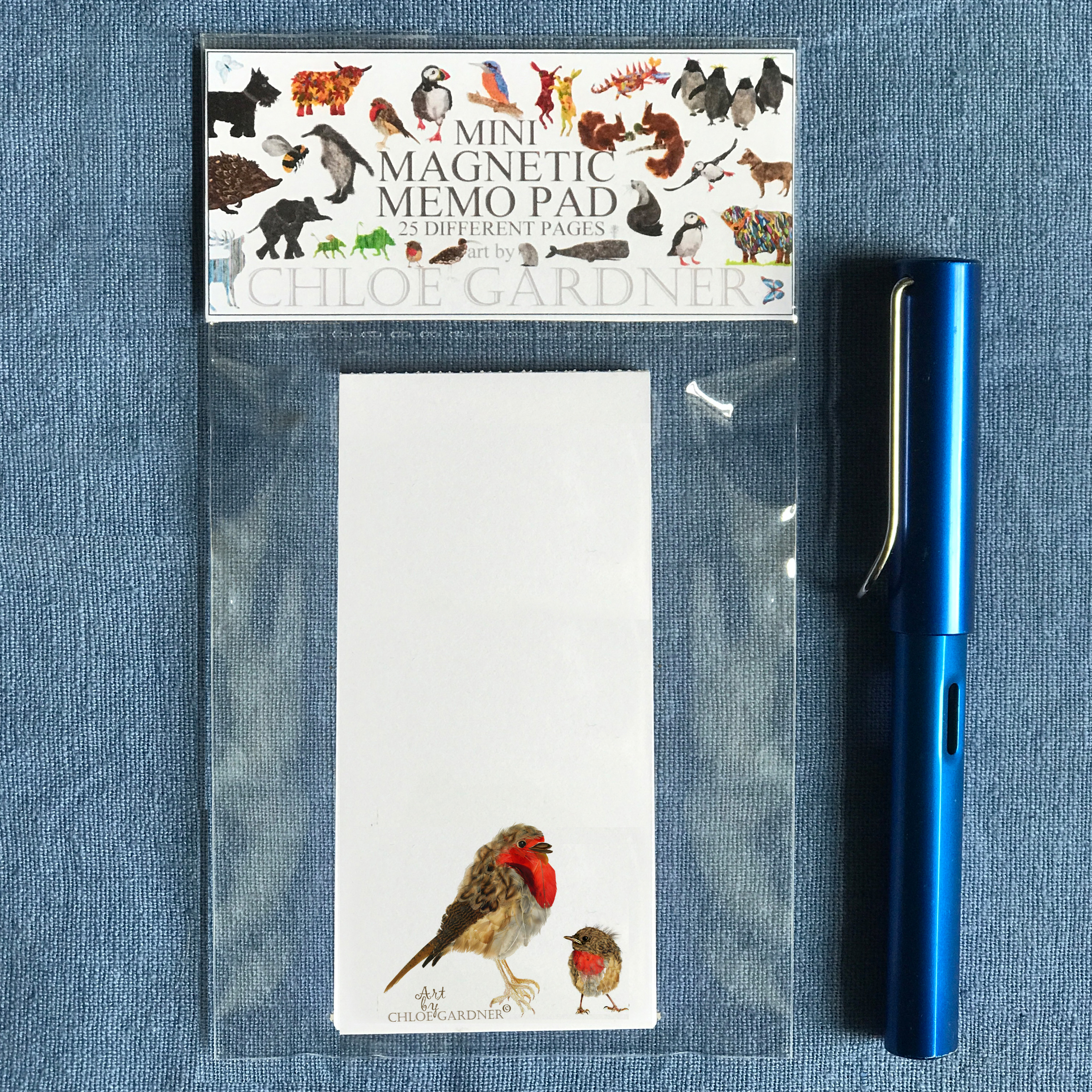 Magnetic Memo Pad- Top sheet Robin Design
