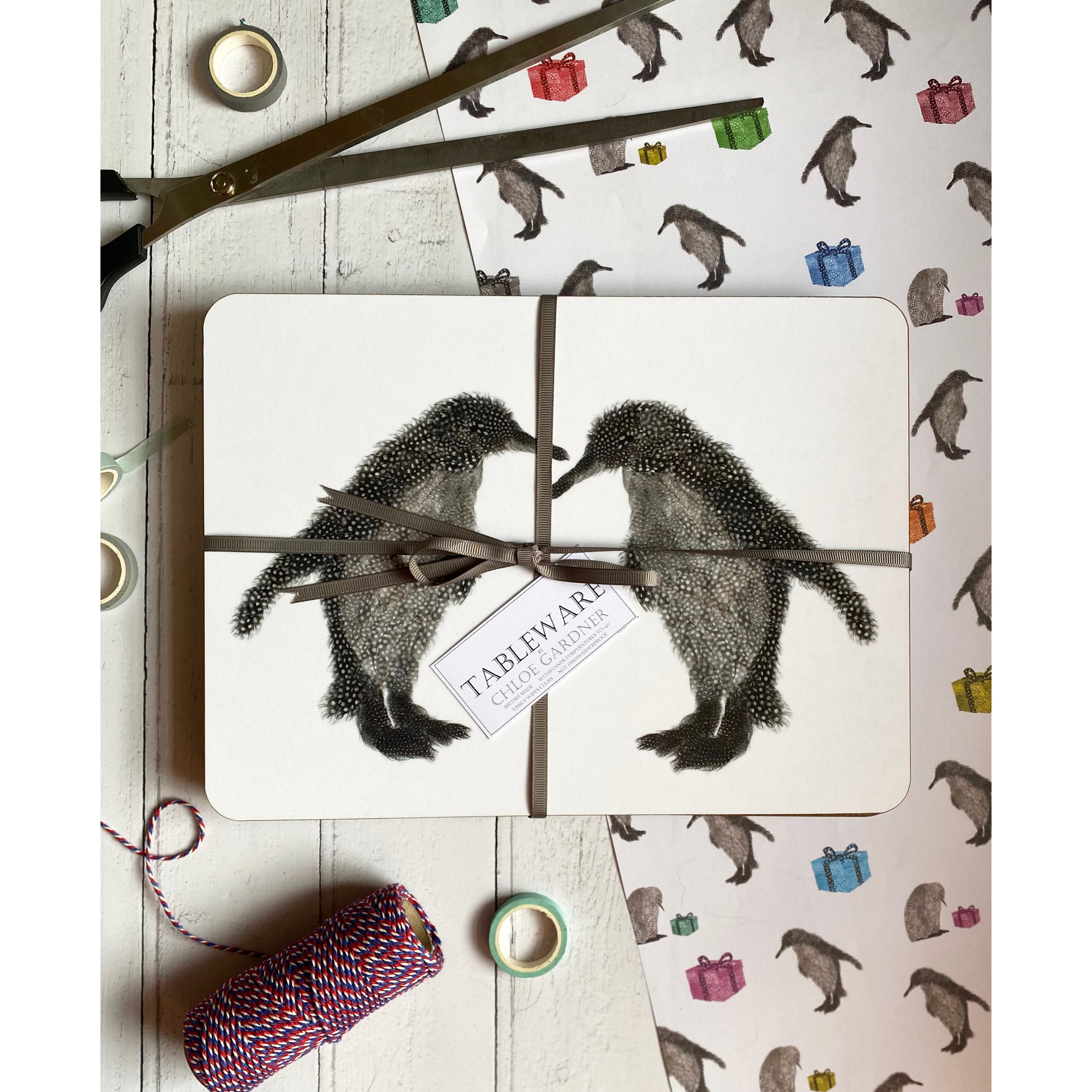 penguin oblong mats tied up