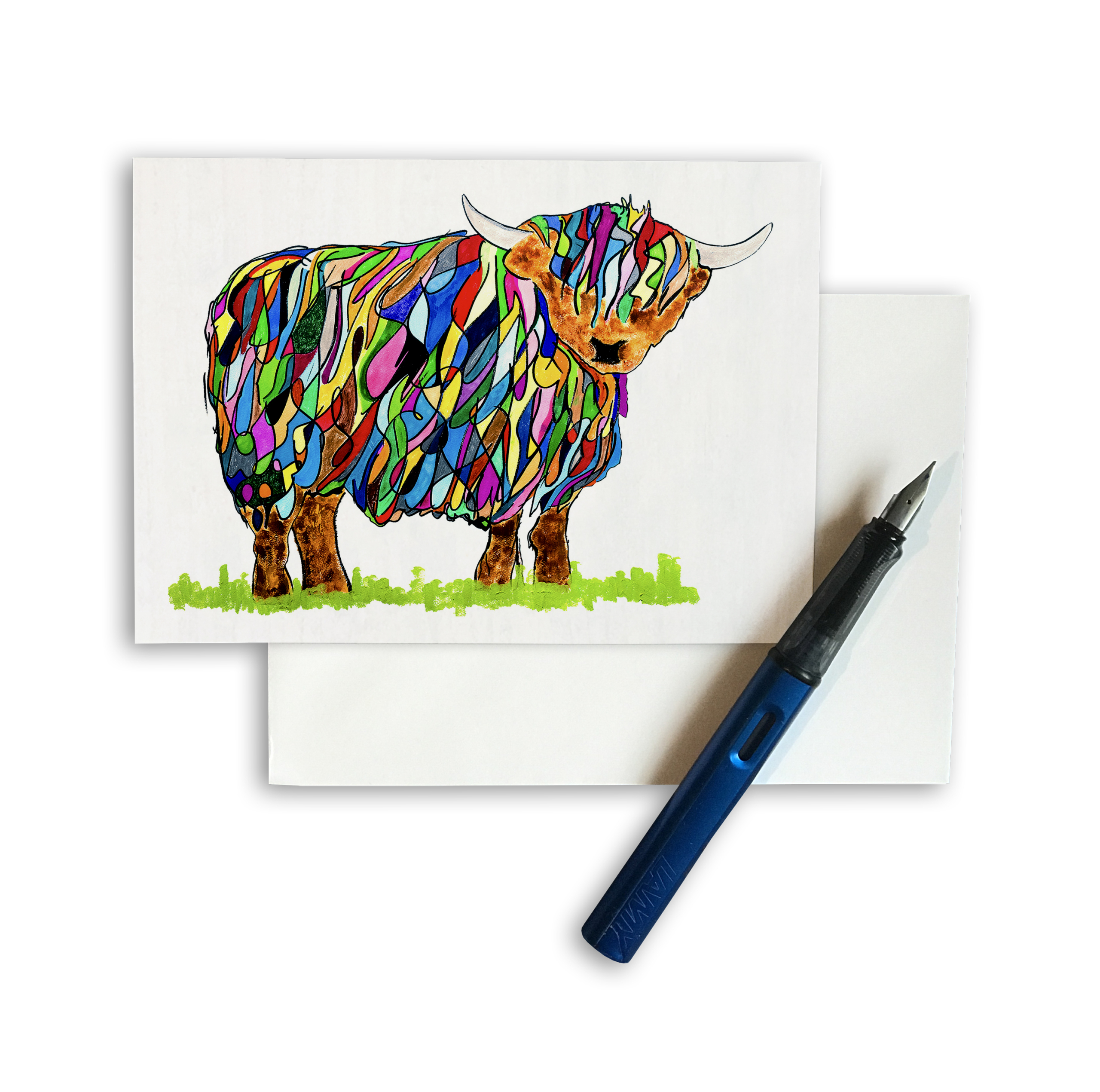 CARD A6 - Bright Highland Cow