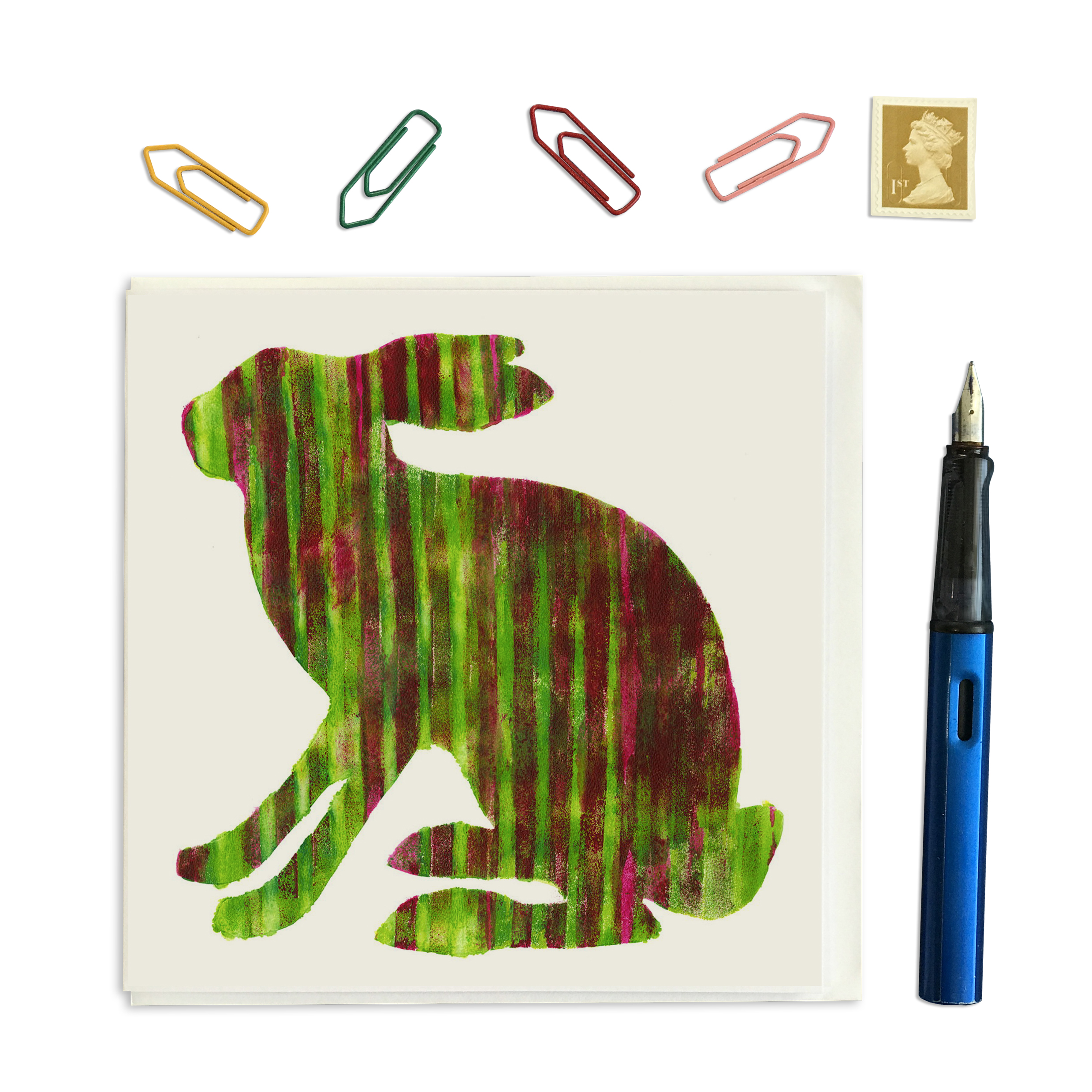 PACK OF THREE - CARD SQUARE - Hare