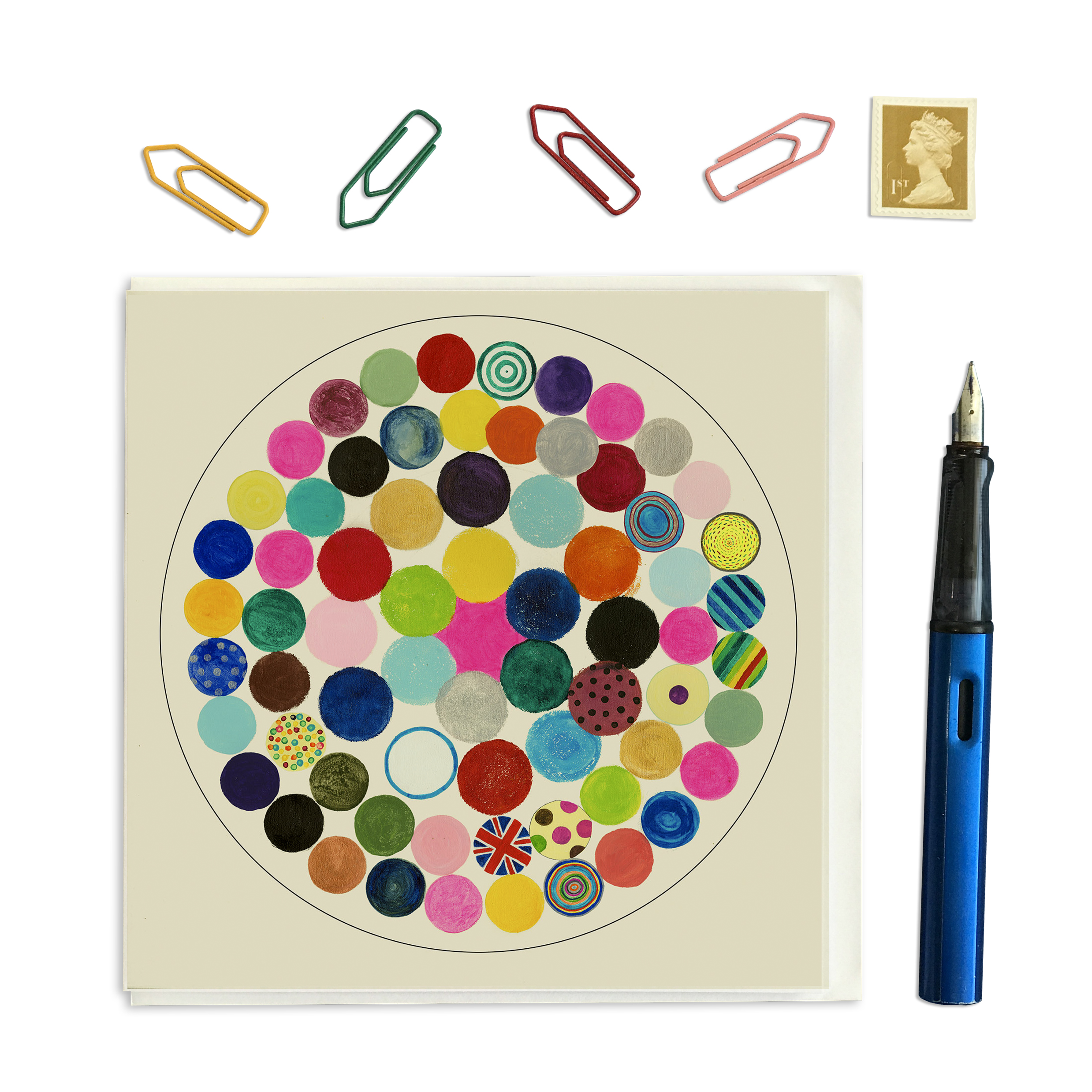 CARD SQUARE - Circles with Line