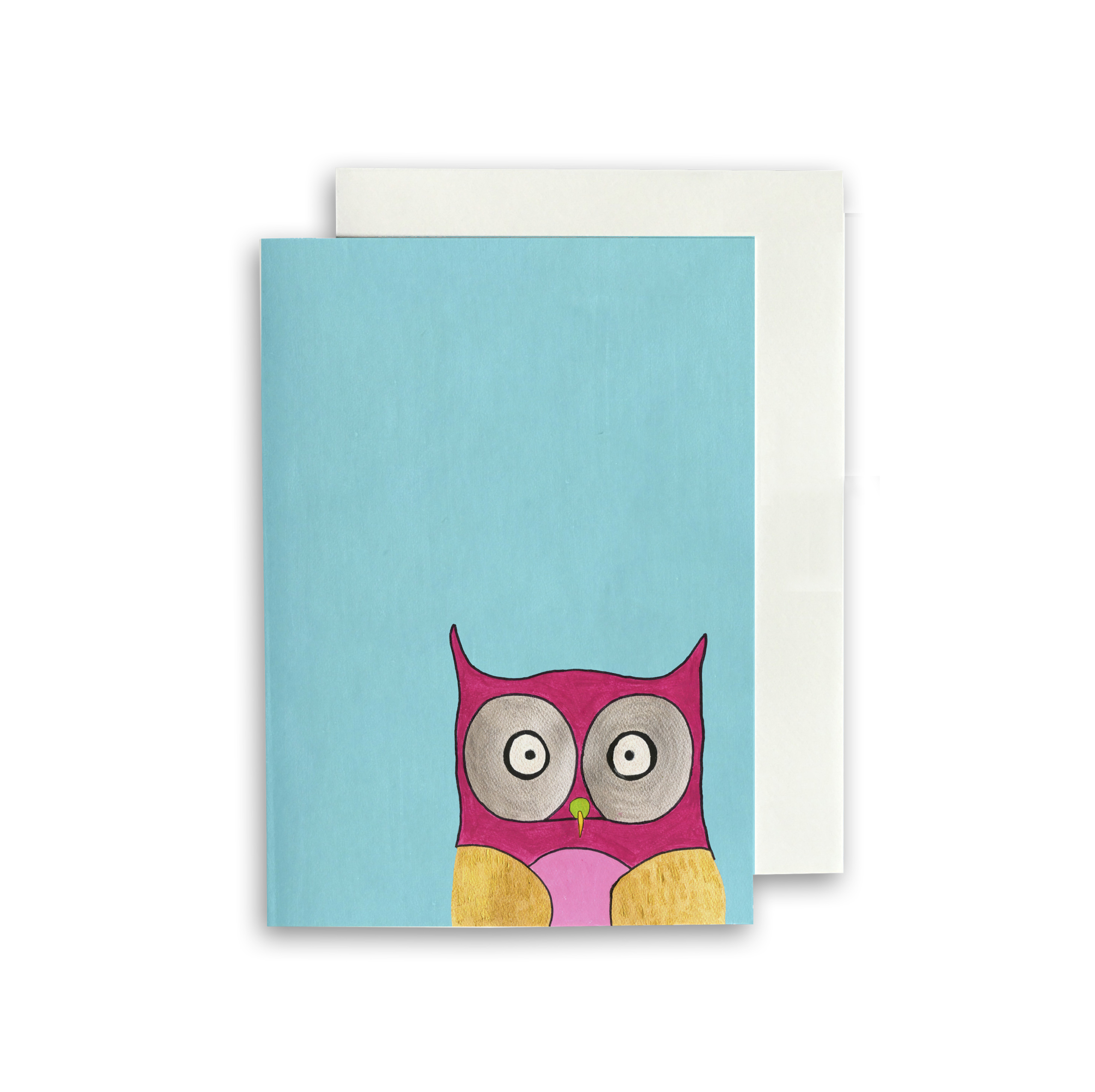 PACK OF THREE - CARD A6 - Owl on Blue