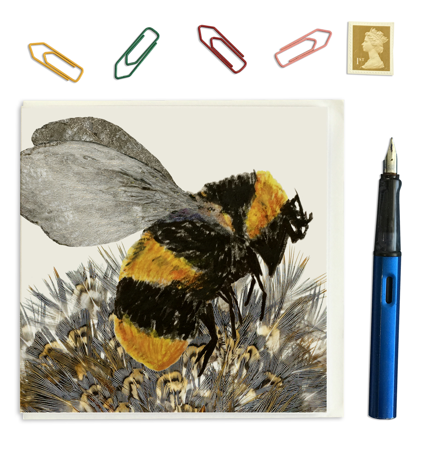 CARD SQUARE - BEE AND THISTLE
