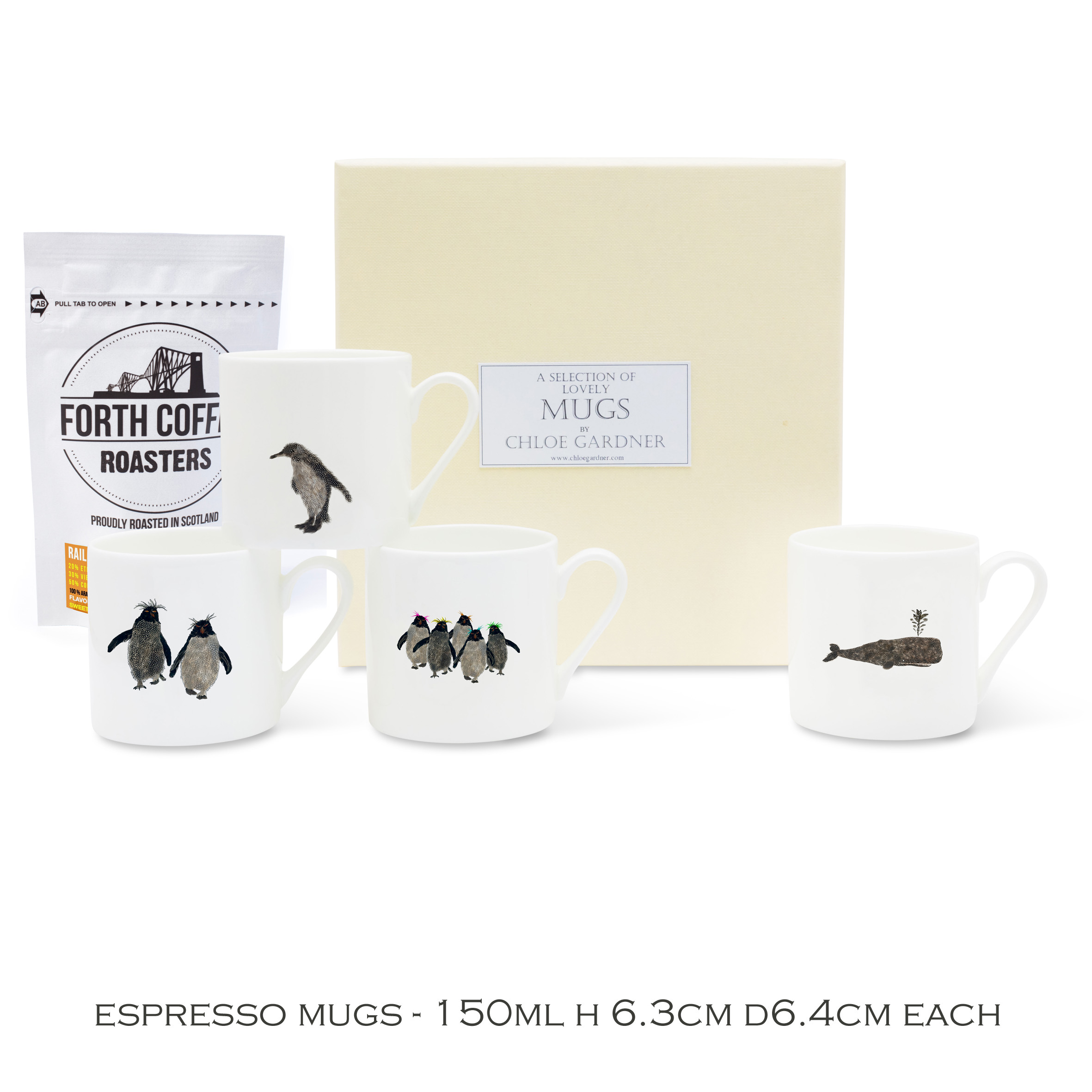 ESPRESSO MUGS SEASIDE GIFT SET- FOUR