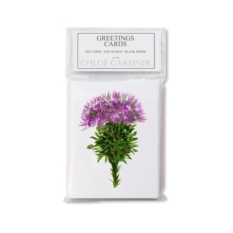 PORTRAIT CARD PACK - Pink Thistle on White