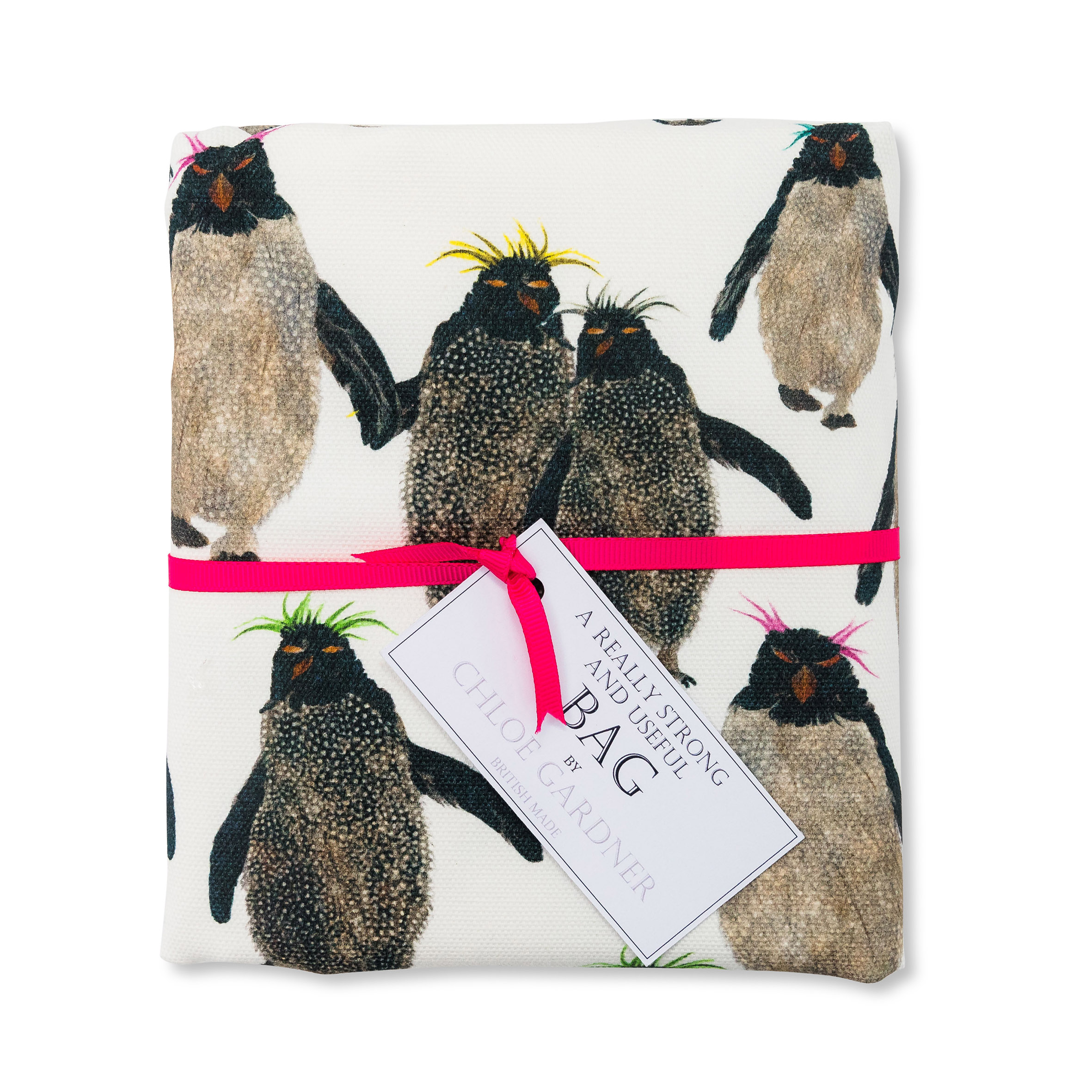 1MB Folded rockhoppers small bag with pink ribbon square image