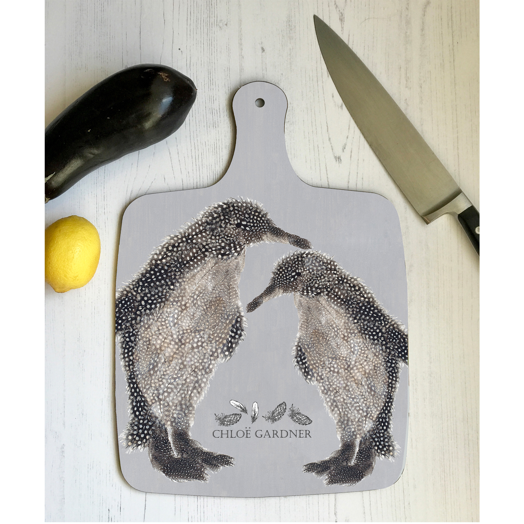 CHOPPING BOARD - LARGE - PENGUINS AND ROCKHOPPERS