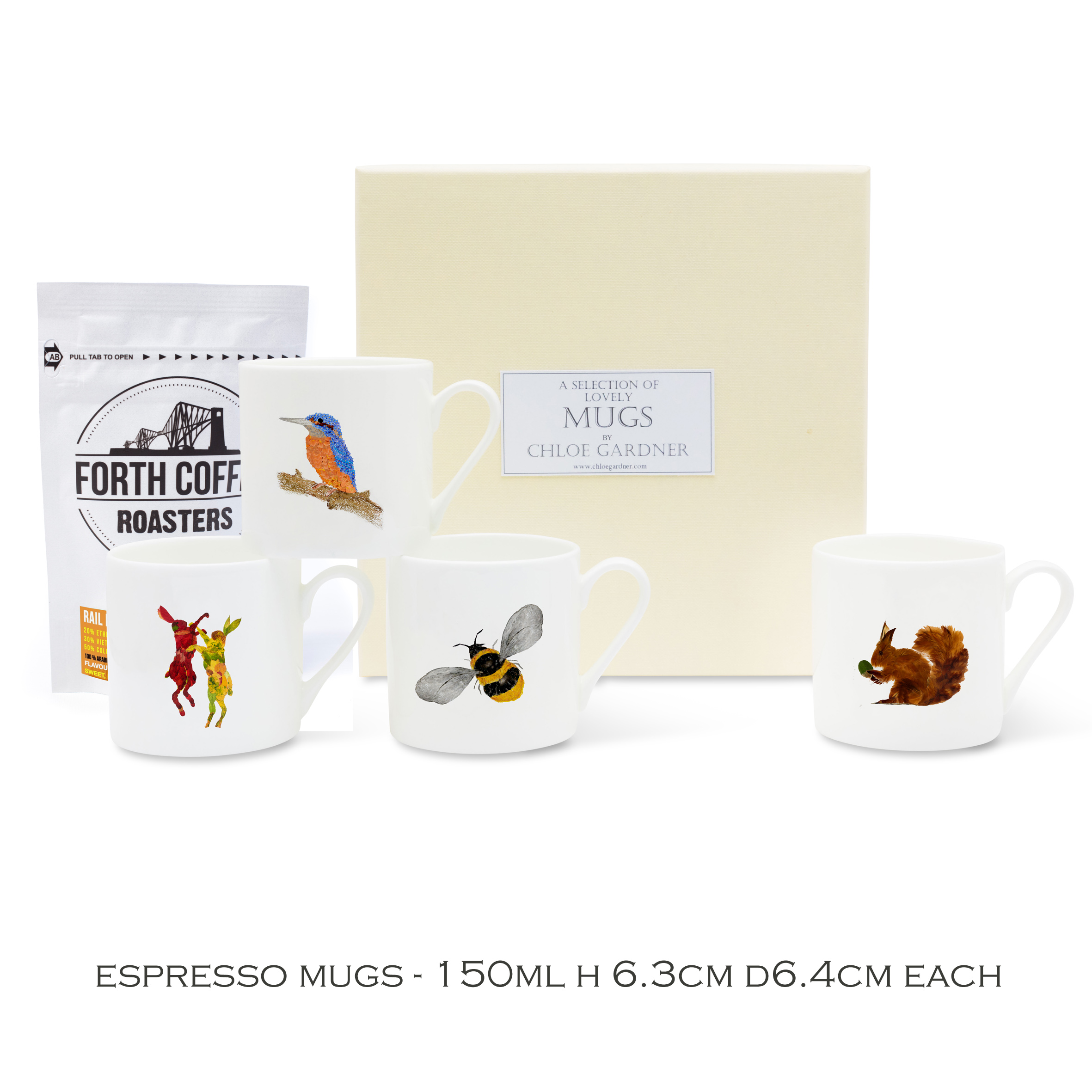 ESPRESSO MUGS COUNTRYSIDE GIFT SET - FOUR