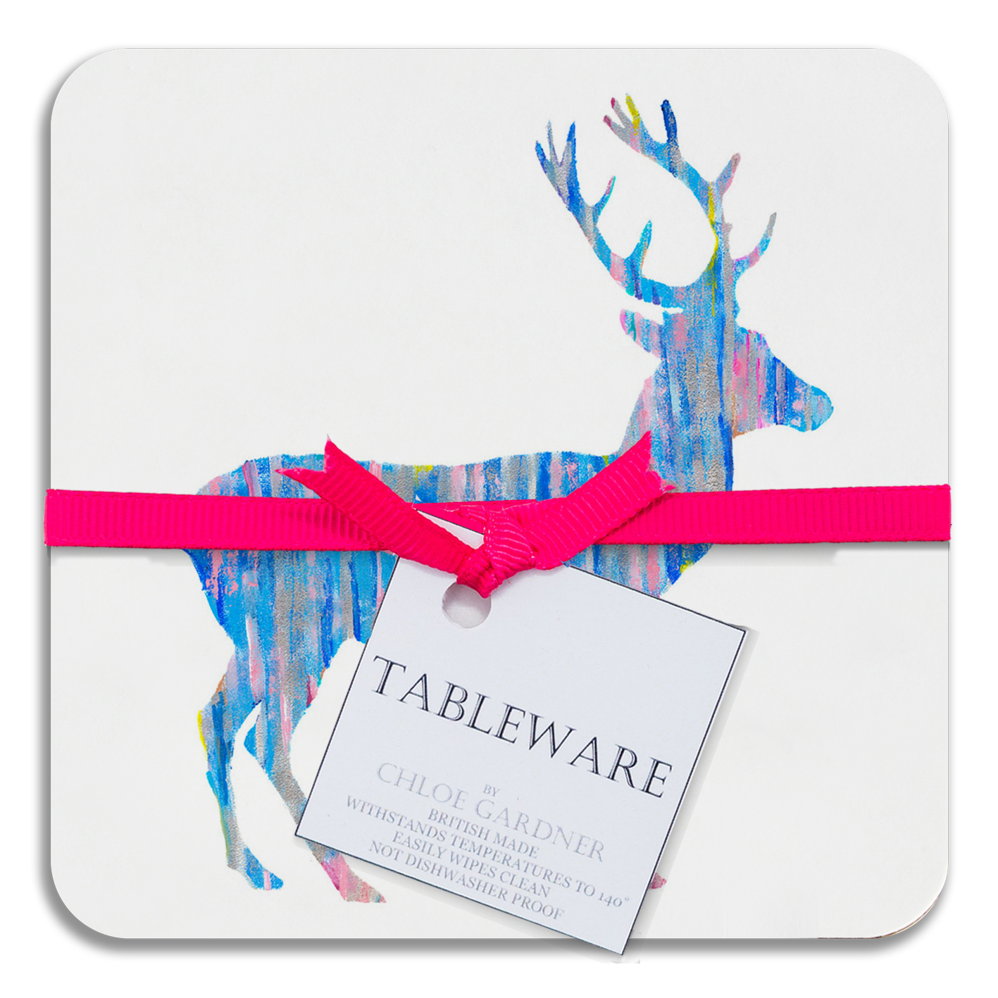 coaster blue deer product image with ribbon