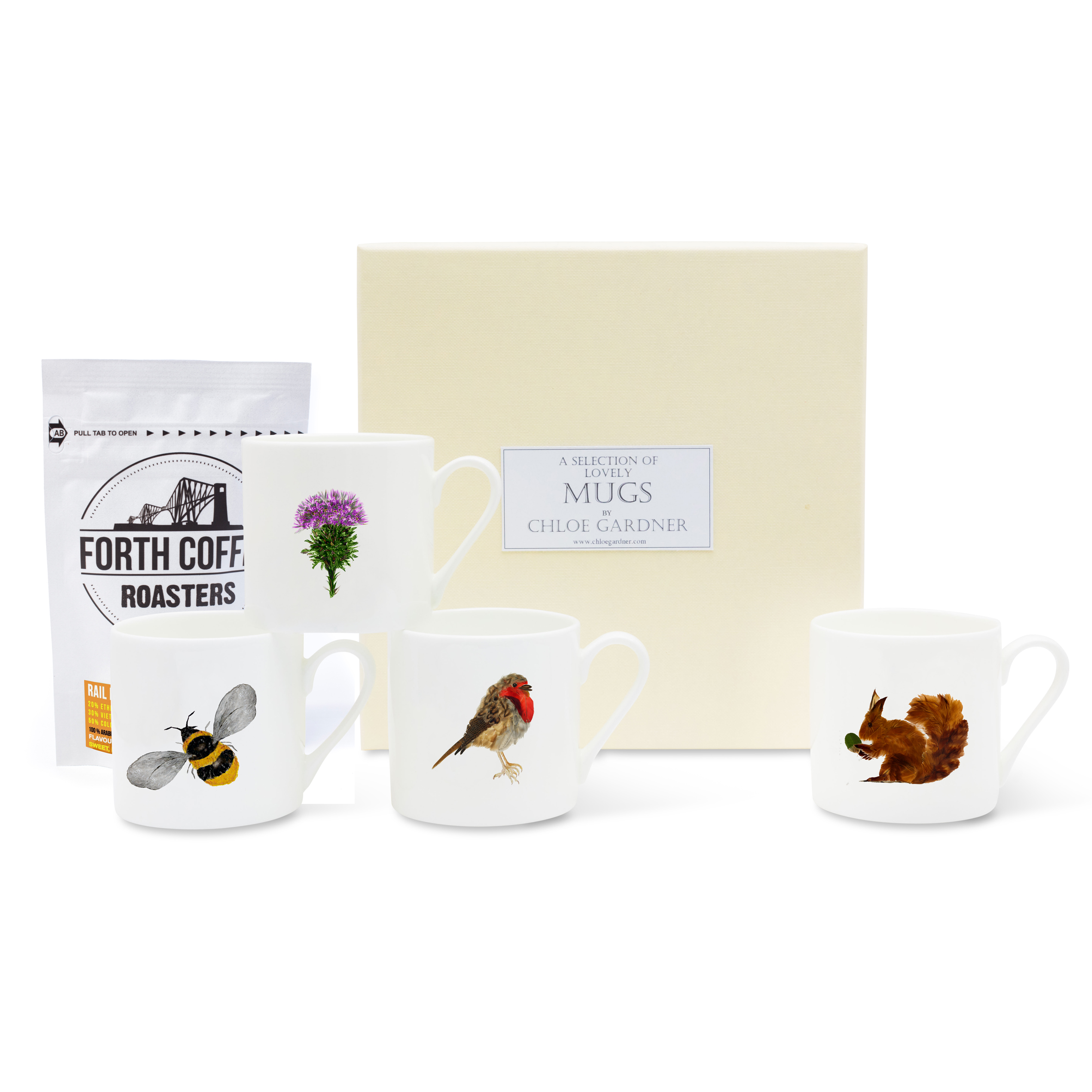 ESPRESSO COUNTRYSIDE MUGS & Coffee Gift SET
